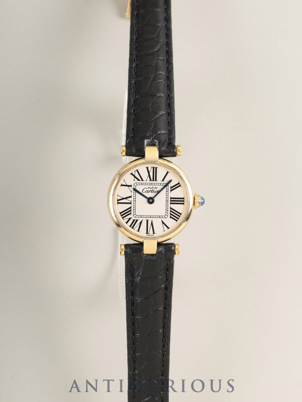 Cartier Must Vendome VLC SM W1005354 / 590004 Quartz Cal.690 SV925 Leather Genuine Deployant Buckle (GP) Opaline Dial (SWISS marking) Overhauled