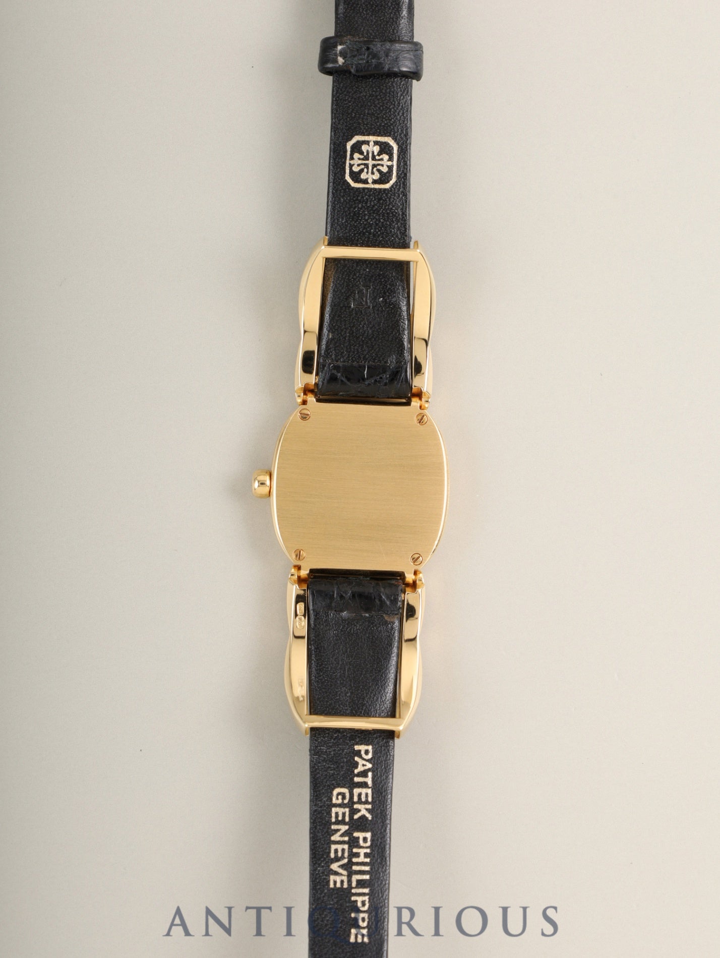 パテック・フィリップ ゴールデンエリプス 4830J クォーツ Cal.E15 750YG 純正レザーベルト 純正ピンバックル(750YG)ホワイトローマン オーバーホール済み