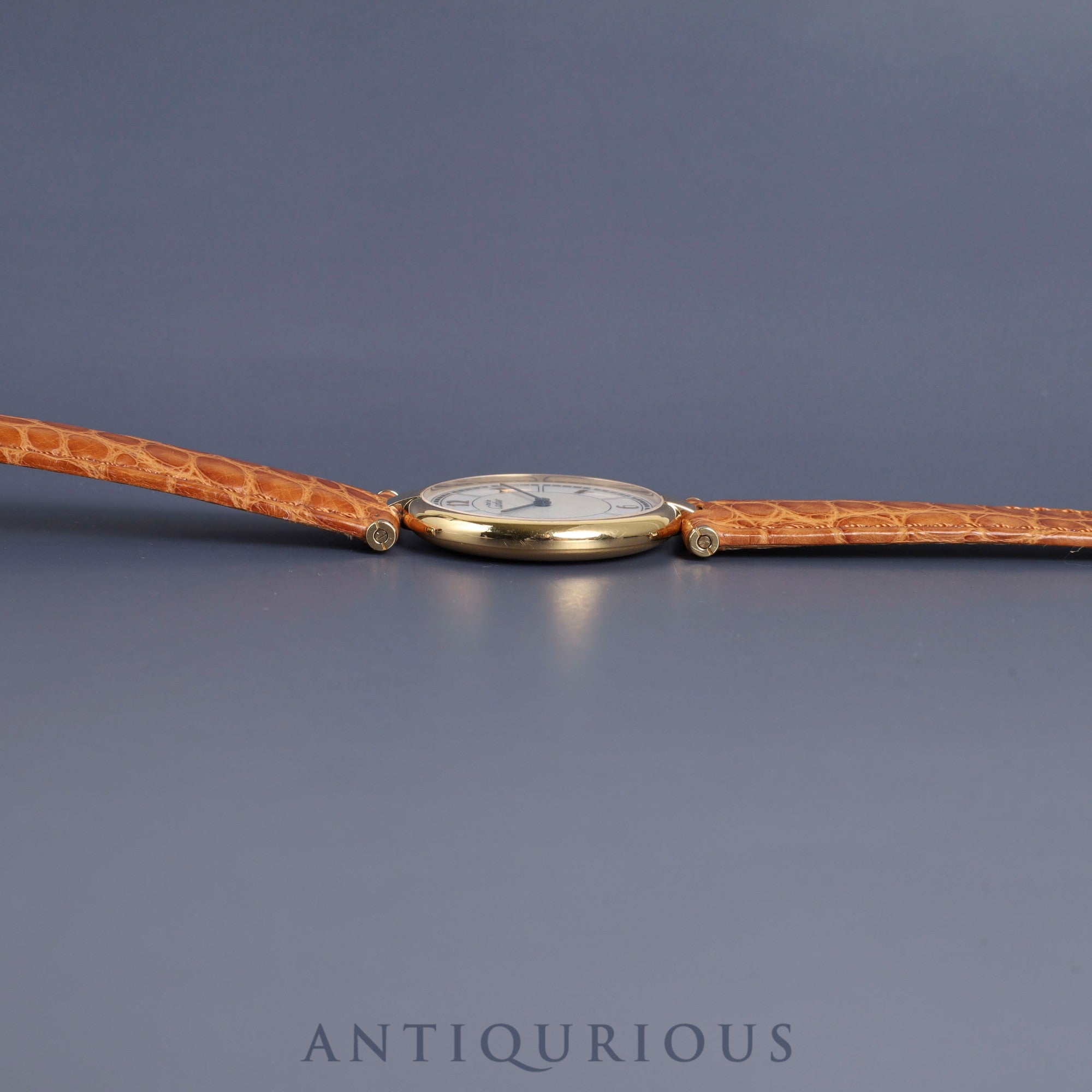 Cartier Must Vendome VLC LM W1009754 / 1861 Quartz Cal.690 SV925 Leather Genuine D Buckle (GP) Arabic CC Dial Box Warranty (1997) Overhauled
