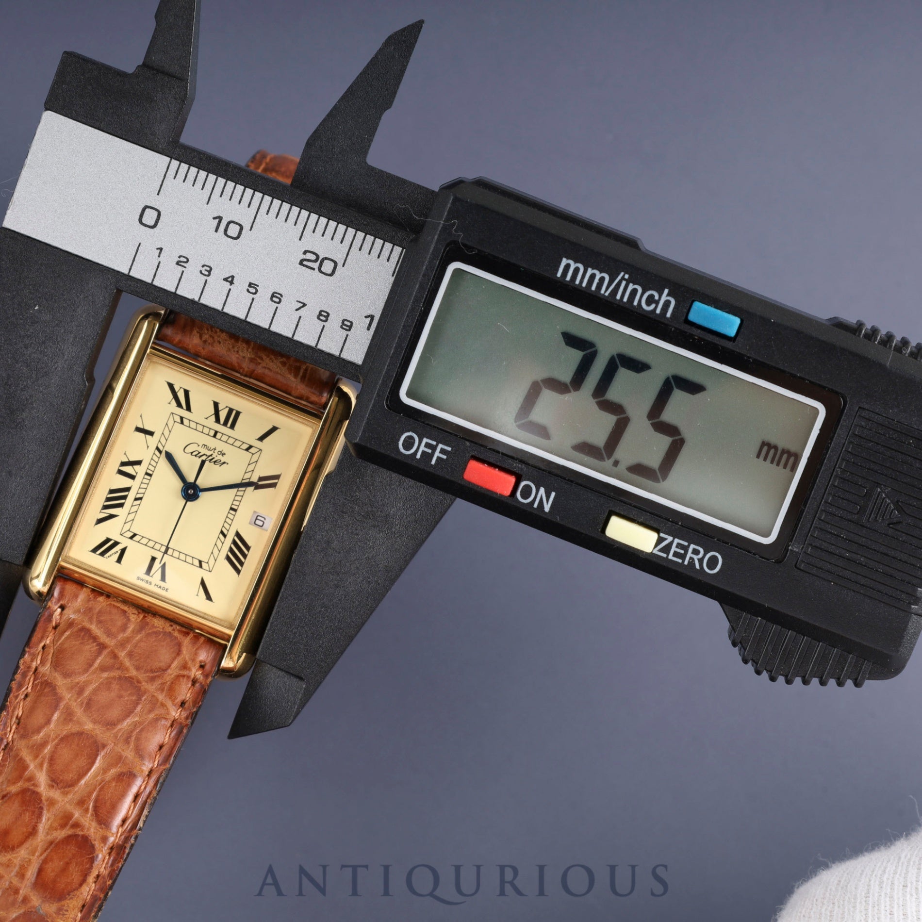 カルティエ マストタンク GM(XL)W1017454 / 2413 クォーツ Cal.687 SV925 純正革ベルト 純正Dバックル(GP)アイボリーローマン文字盤 1999年頃~2003年頃 オーバーホール済み