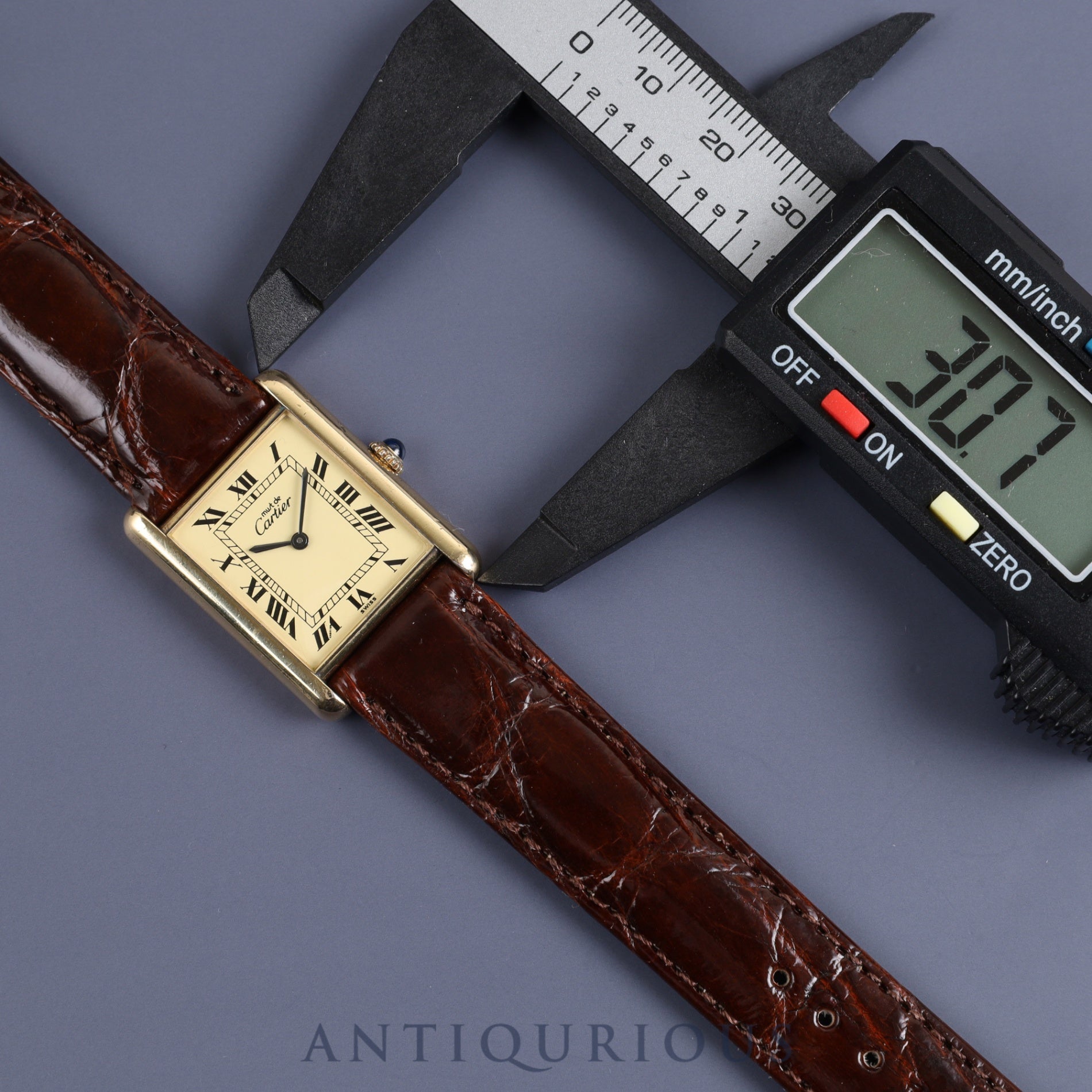 Cartier Must Tank LM Manual winding Cal.78-1 Leather Genuine buckle (GP) Ivory Roman dial Overhauled