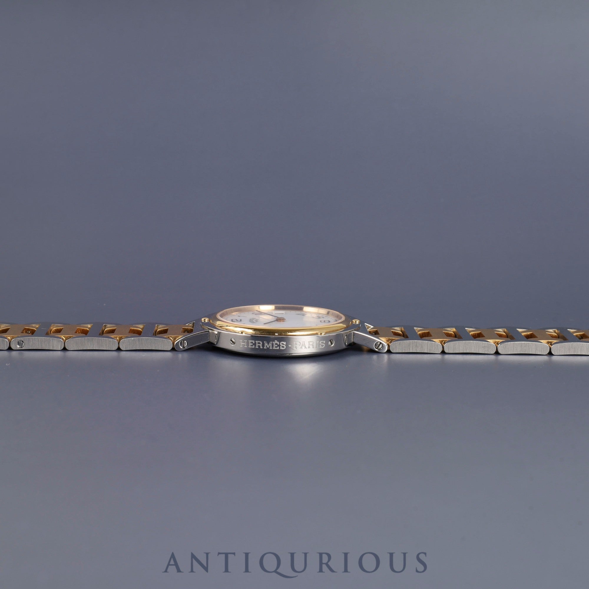 Hermes Clipper 48 03 Quartz SS/GP SS/GP White Dial Overhauled