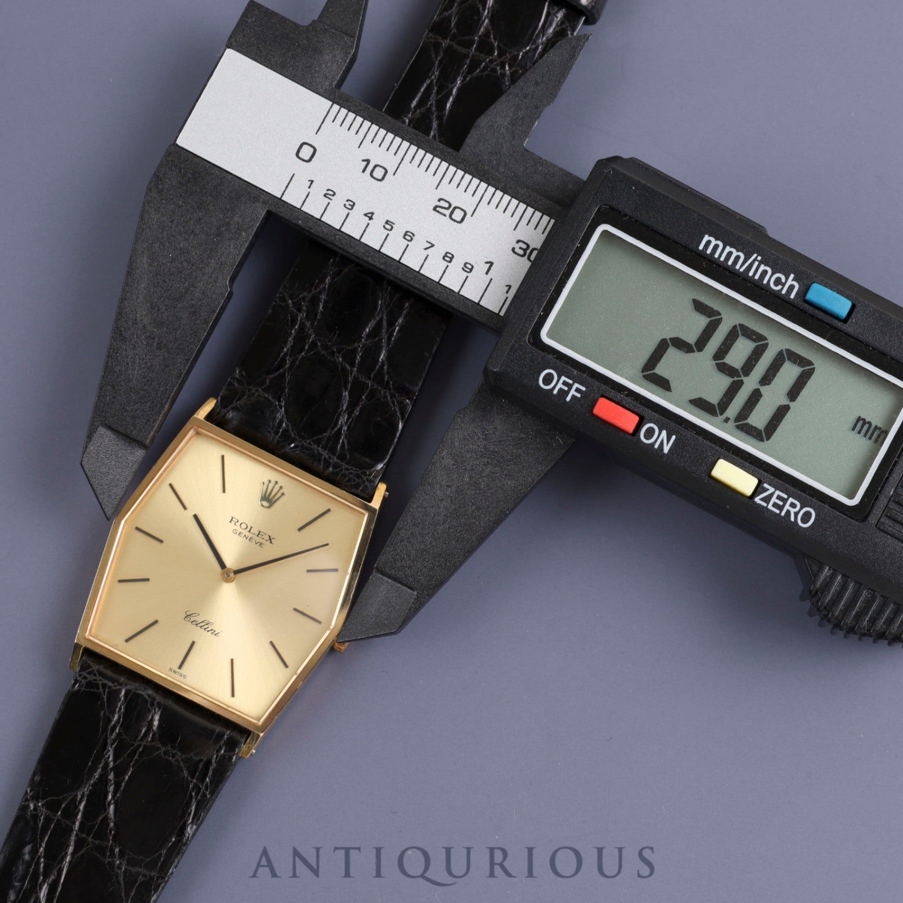 Rolex Cellini 4122 Manual winding Cal.1601 YG Leather Genuine buckle (GP) Gold dial No. 4 Overhauled