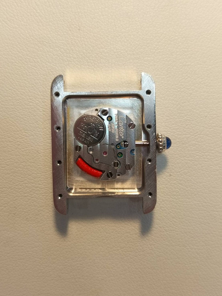 カルティエ マストタンク MM W1014054 / 2416 クォーツ Cal.057 SV925 革 純正Dバックル(SS) ホワイト飛びローマンCC文字盤(SWISS MADE表記) 1999年頃~2003年頃 オーバーホール済み