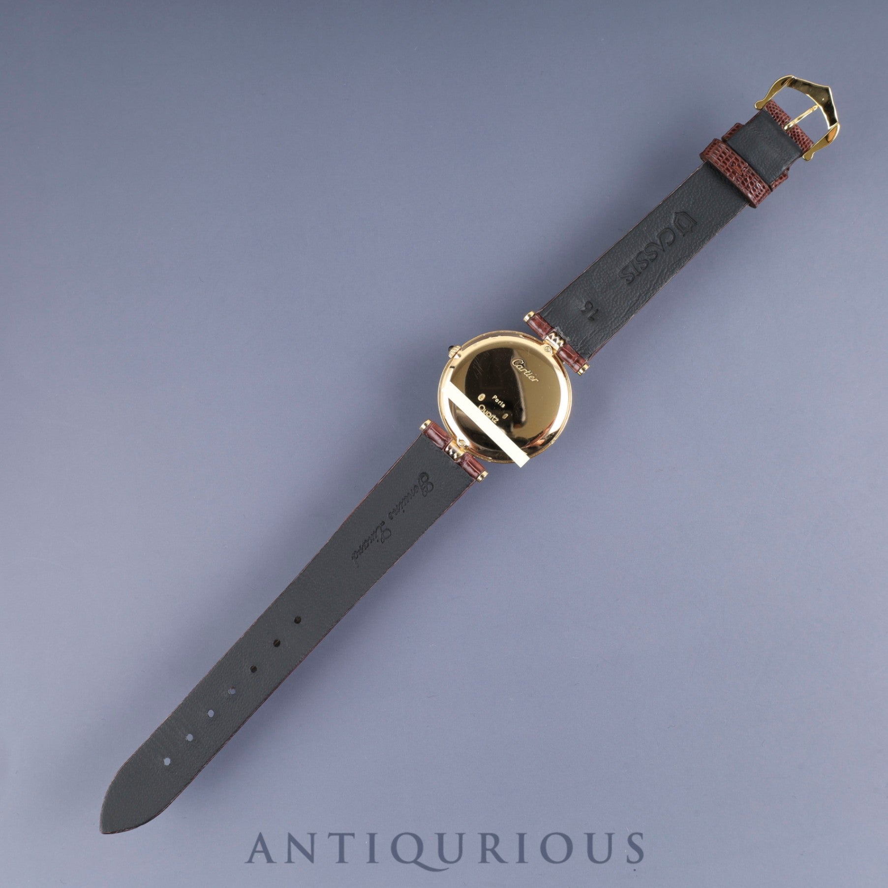 カルティエ ヴァンドーム VLC LM トリニティ 85533553 / 81003 クォーツ 750 革 純正尾錠(GP) ホワイトローマン文字盤 カルティエブティックにてコンプリートサービス(フルメンテナンス)済み