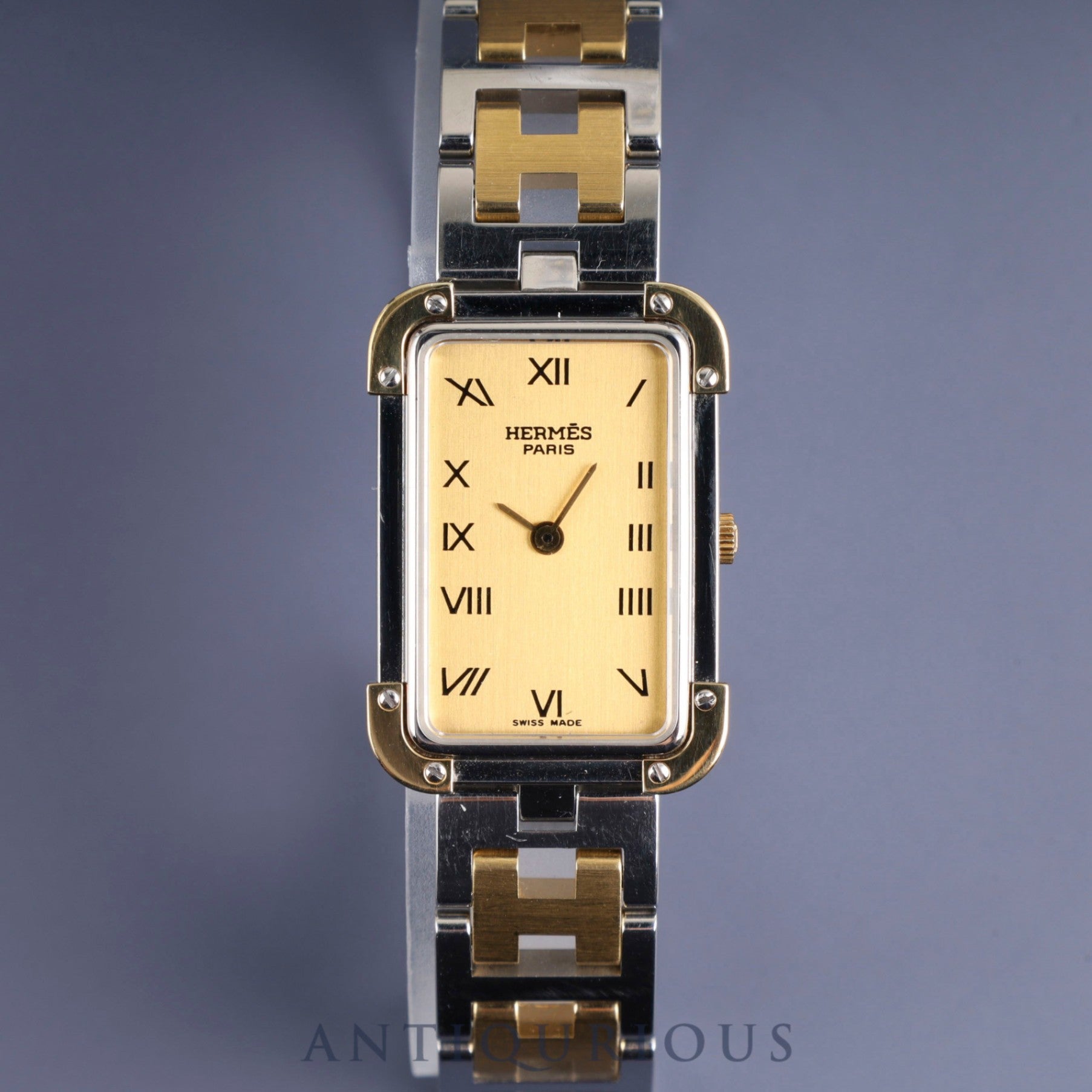 Hermes Cloajour CR1.240 Quartz Cal.976.001 SS / GP SS / GP Champagne Dial Overhauled