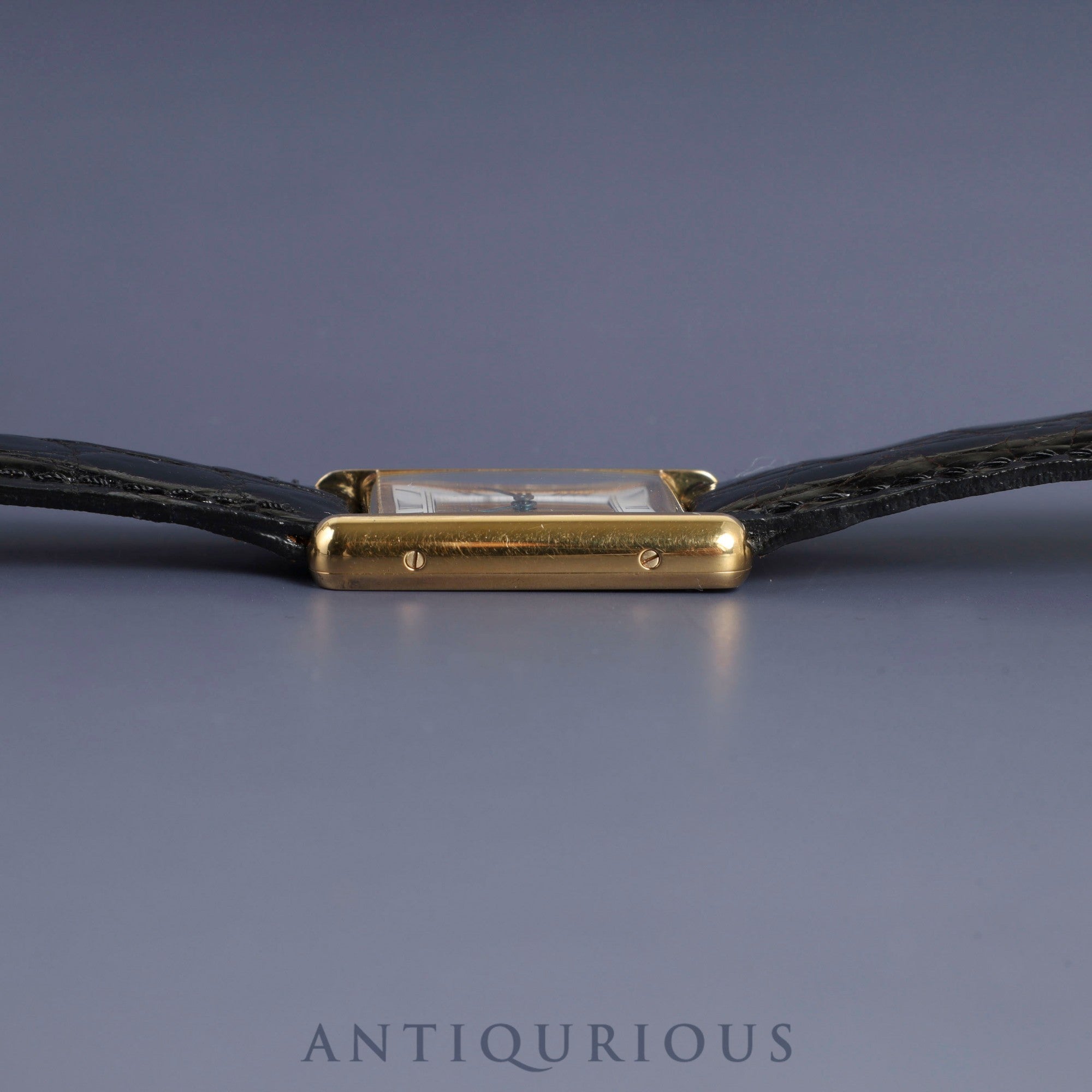 Cartier Must Tank LM 590005 Quartz Cal.90 SV925 Leather Genuine Buckle (GP) Front Trinity Dial Warranty (no date) Overhauled