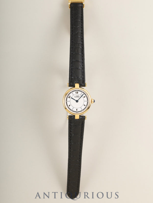 カルティエ マスト ヴァンドーム VLC SM W1009854 / 1851 クォーツ Cal.90 SV925 革 純正Dバックル(GP)飛びアラビア文字盤(SWISS表記) オーバーホール済み