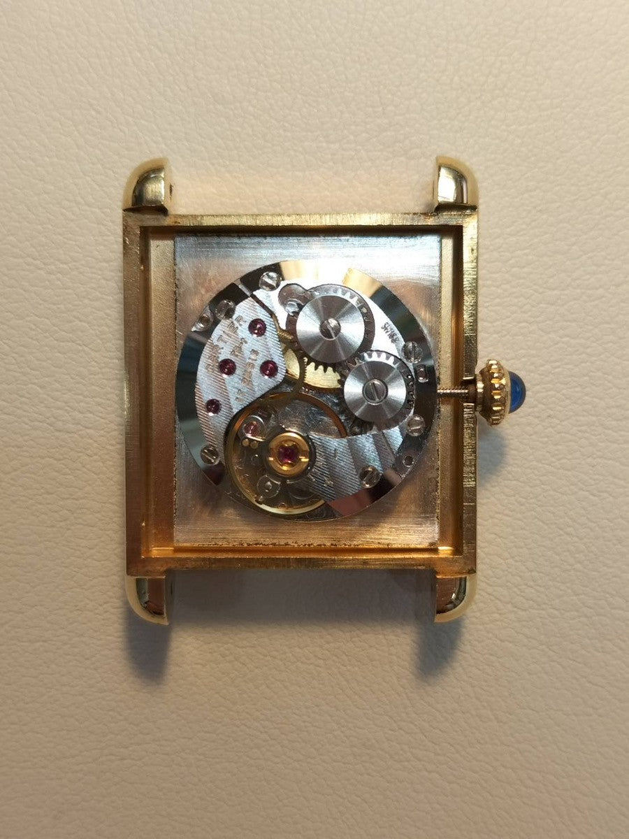 カルティエ マストタンク LM 手巻き Cal.78-1 SV925 革 純正尾錠(GP)アイボリー文字盤 1976年頃~1981年頃 オーバーホール済み