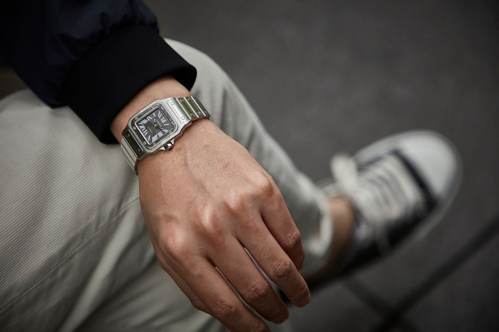 Cartier Santos Galbee LM 2319 Automatic Cal.381A SS SS Gray Roman Dial Overhauled