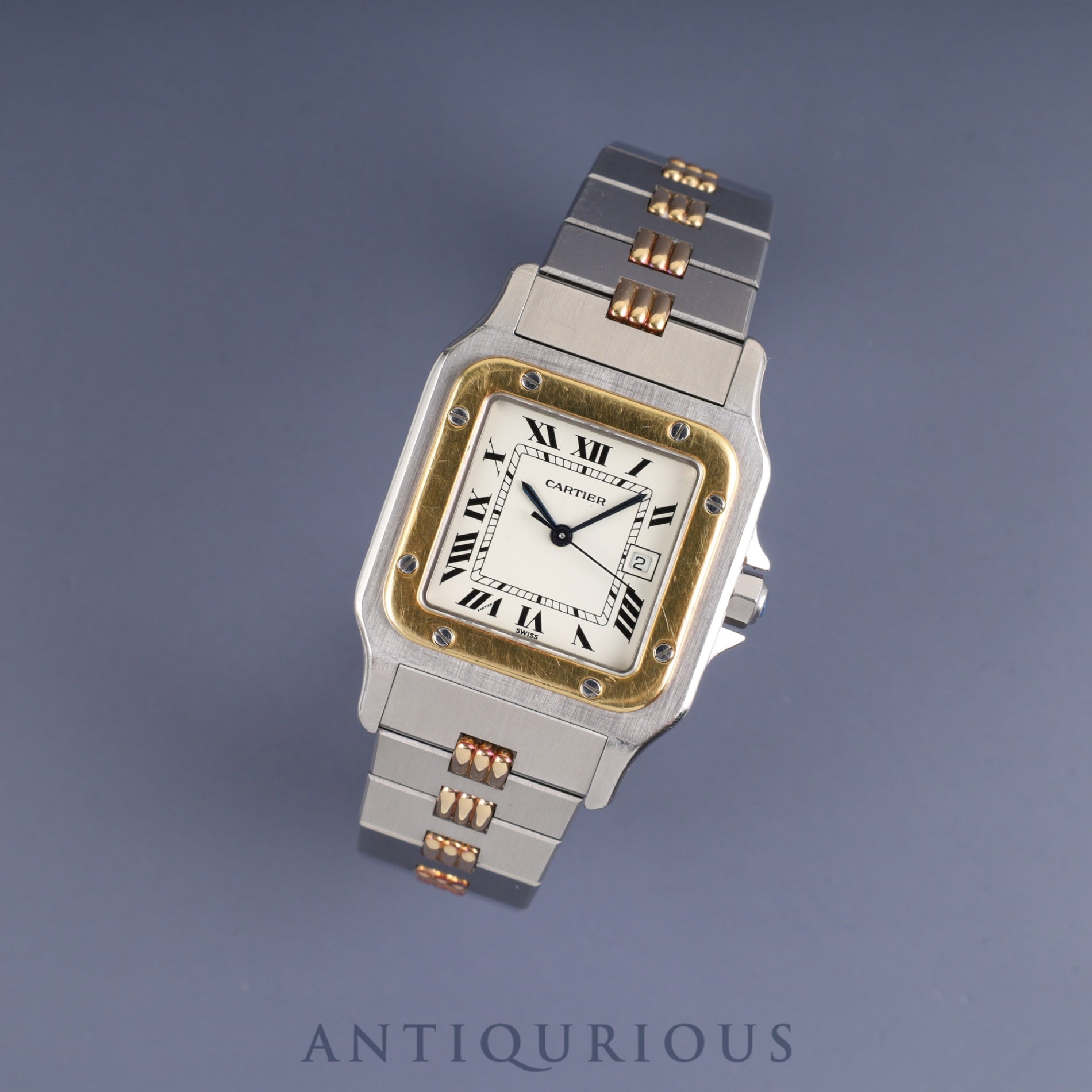 Cartier Santos Galbee LM 2961 Automatic SS/YG SS/YG Godron bracelet Ivory dial Overhauled