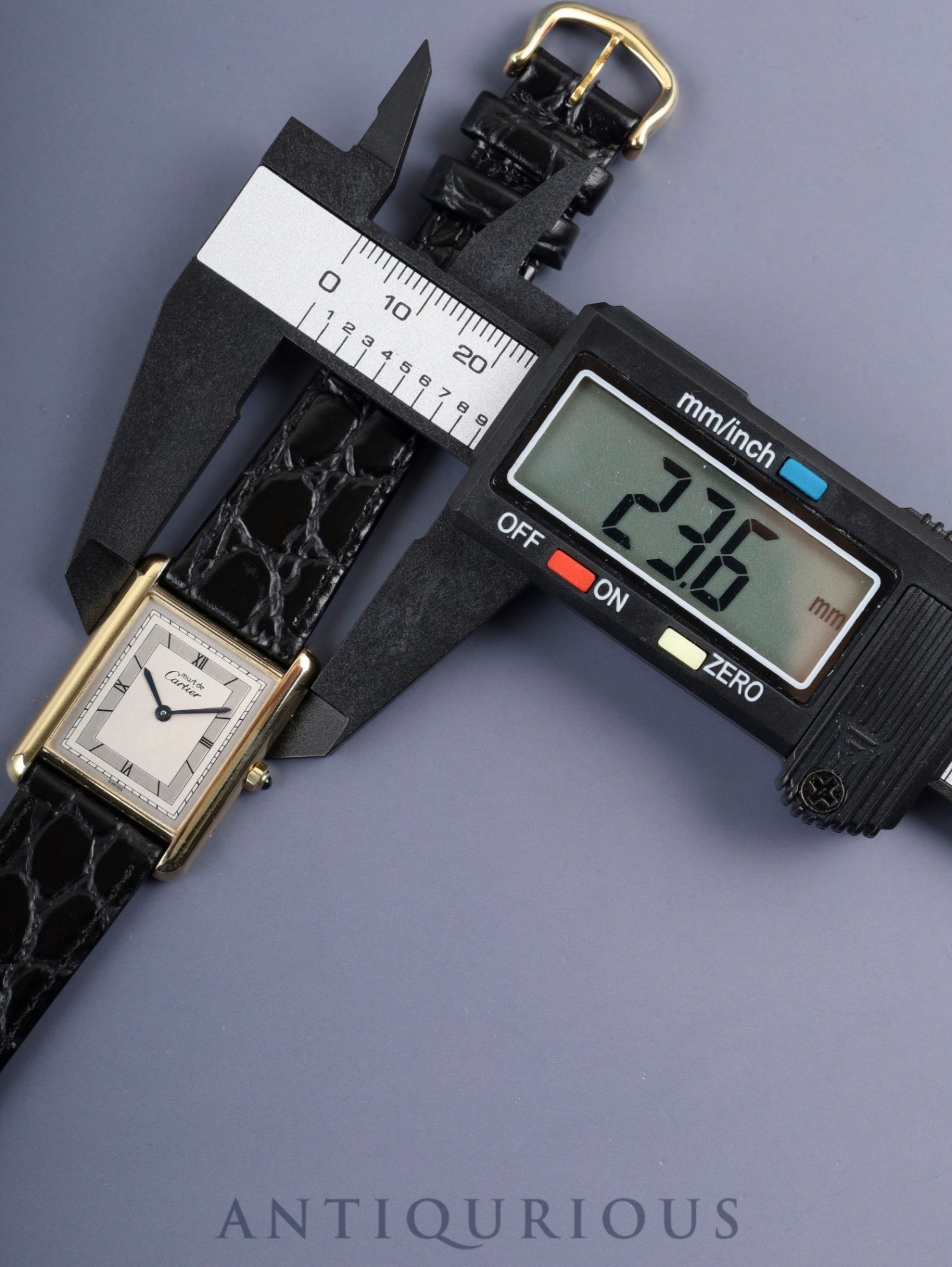 カルティエ マストタンク LM 6 81006 クォーツ Cal.81 SV925 純正尾錠(GP)シルバー飛びローマン文字盤 1982年頃~1995年頃 箱 オーバーホール済み