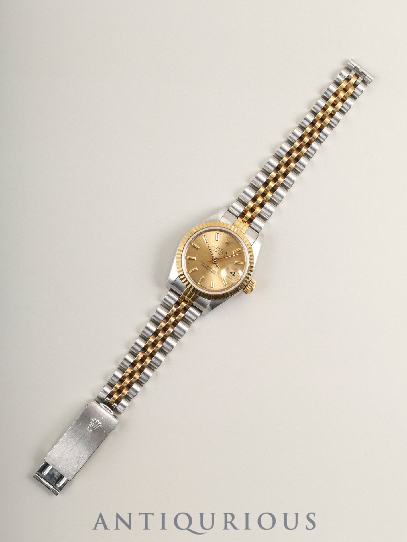 Rolex Datejust Lady 69173 Automatic Caliber 2135 Stainless Steel/Yellow Gold with Gold Dial, No. 91 (1985) Overhauled
