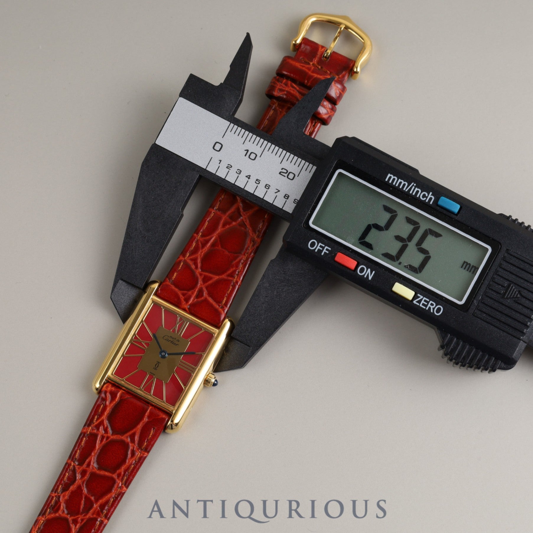 Cartier Must Tank LM QZ 6 81006 SV925 Leather Genuine Buckle (GP) Cloisonné Dial Overhauled