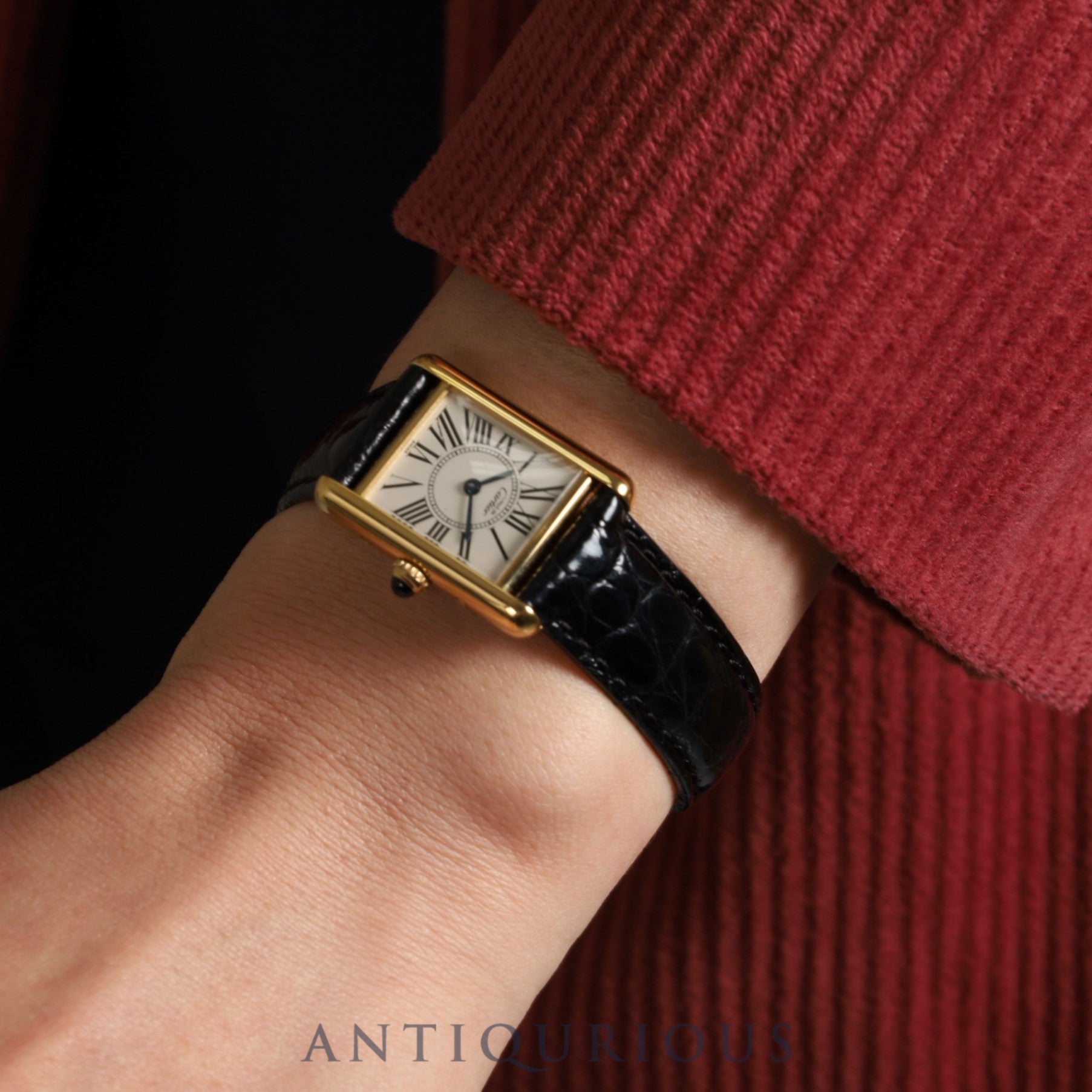 カルティエ マストタンク SM 1613 クォーツ Cal.057 SV925 革 純正Dバックル(GP)オパラン文字盤 オーバーホール済み