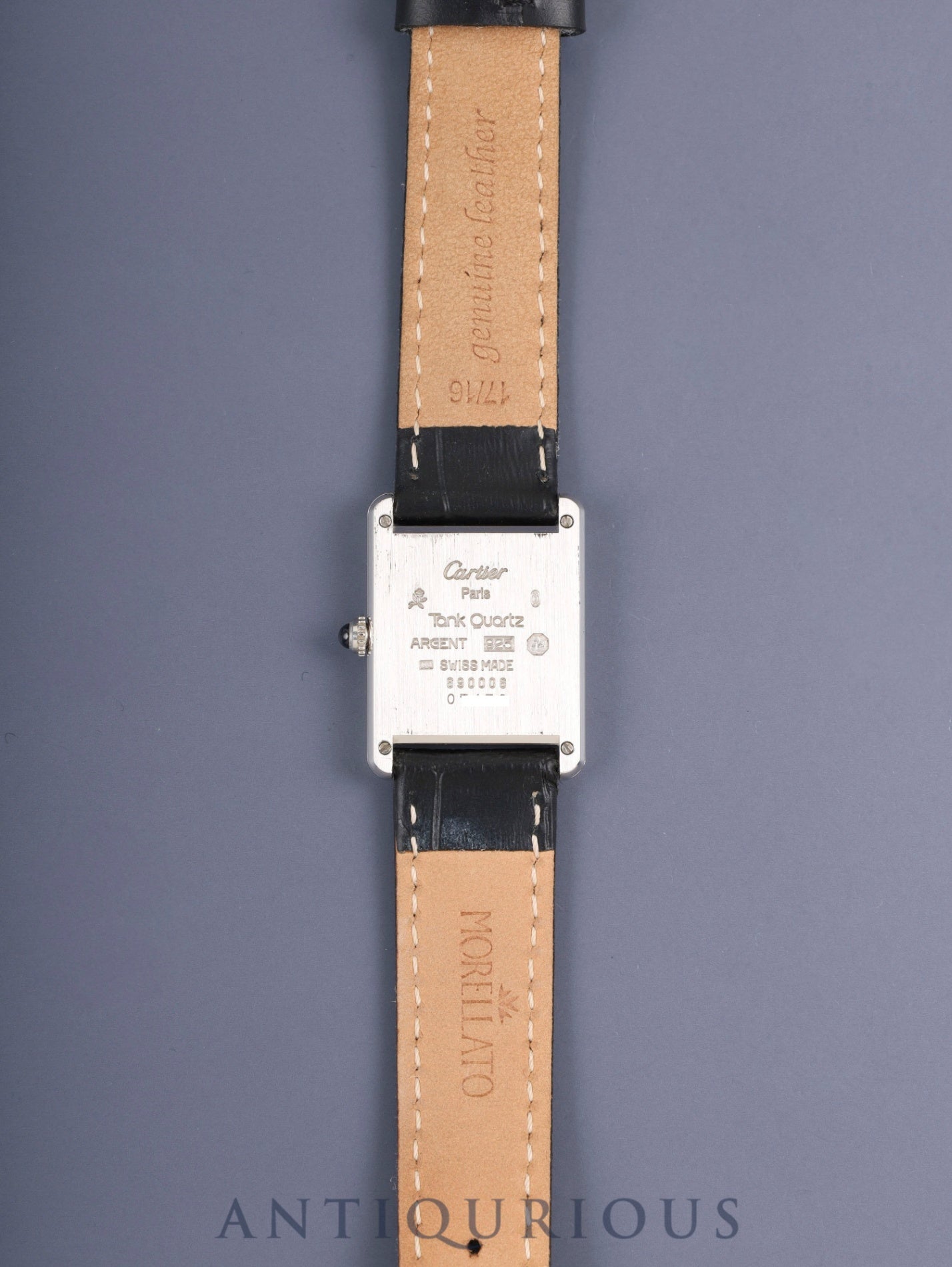 カルティエ マストタンク LM 690006 クォーツ Cal.90 SV925 革 純正ピンバックル(SS)ホワイトローマン文字盤(SWISS表記)箱 冊子 保証書(無記載)オーバーホール済み