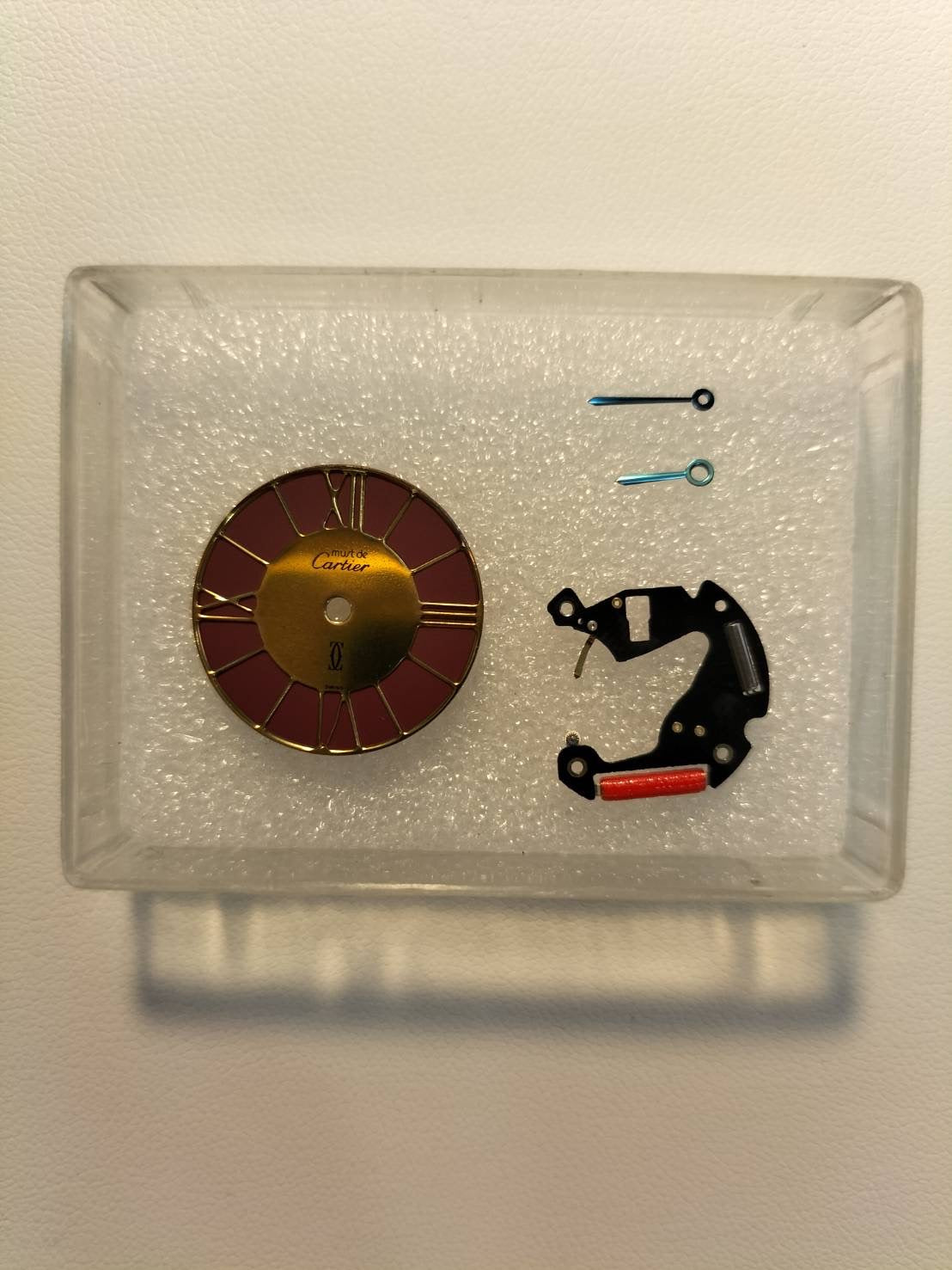 カルティエ マスト ヴァンドーム VLC SM 18 クォーツ Cal.690 SV925 革 純正ピンバックル(GP)ガーネットクロワゾネ文字盤(SWISS表記) オーバーホール済み