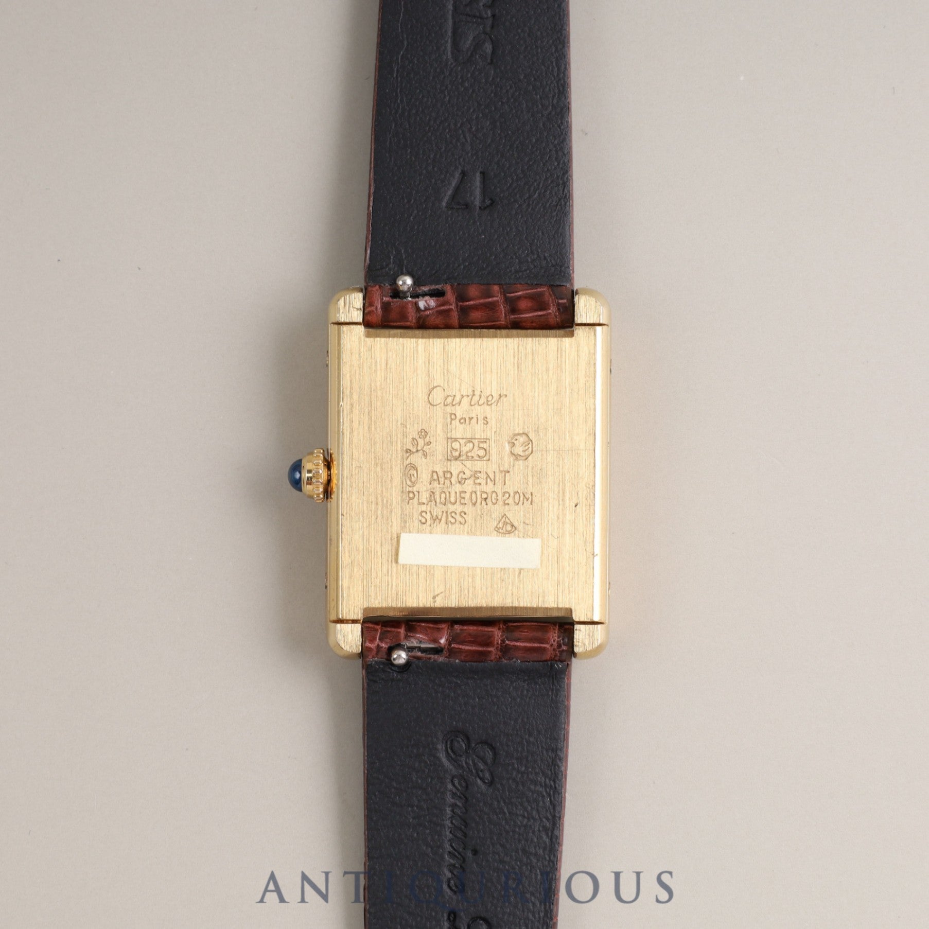 Cartier Must Tank LM Manual Winding SV925 Leather Genuine Buckle Bordeaux Dial