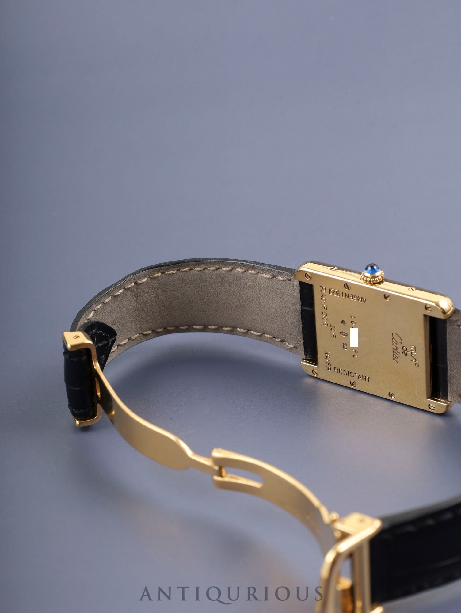 カルティエ マストタンク GM(XL) W1017454 / 2413 クォーツ Cal.687 SV925 革 純正Dバックル(GP) アイボリーローマン文字盤 オーバーホール済み