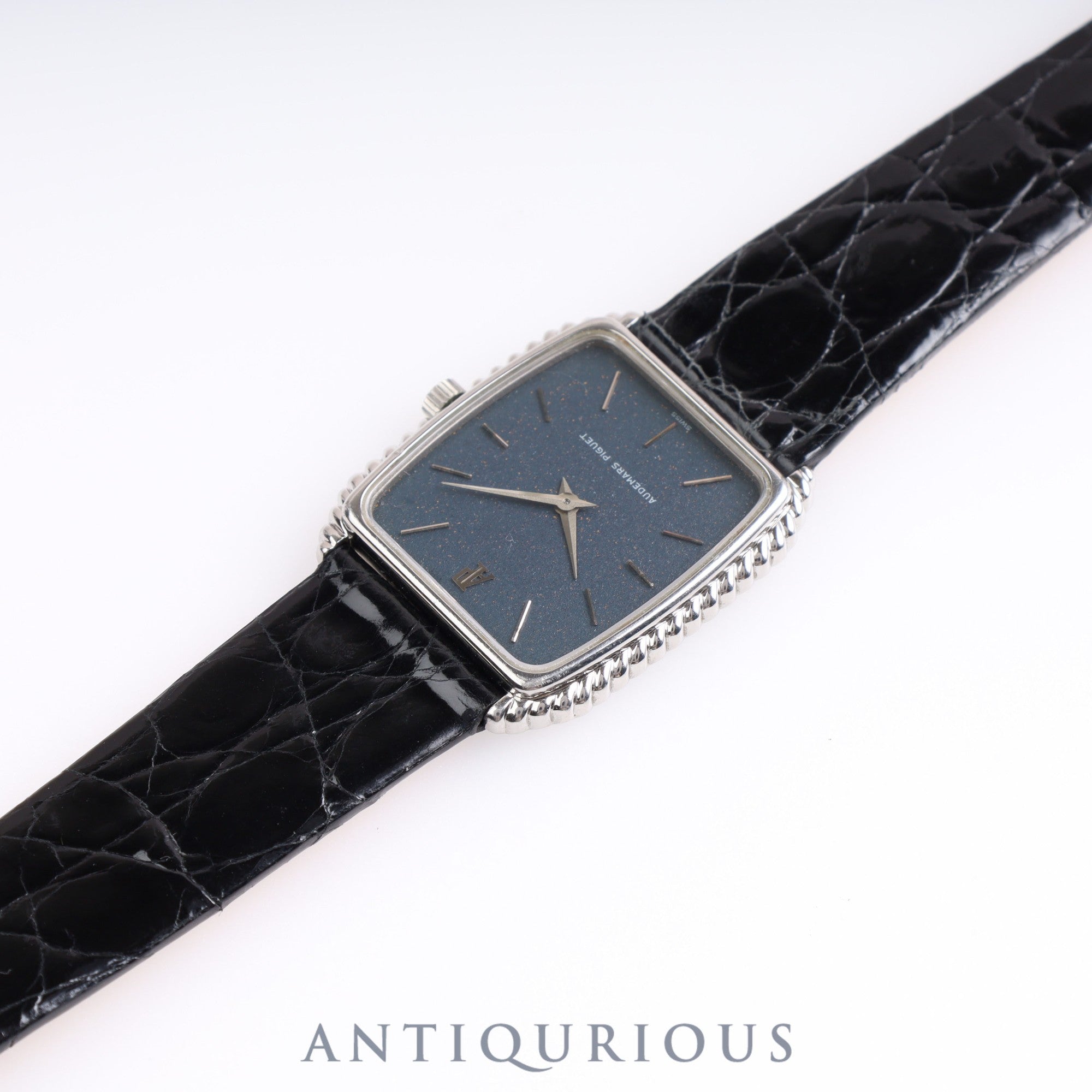 Audemars Piguet Rectangular 4249 Manual Winding Cal.2080 SS Leather Blue Dial
