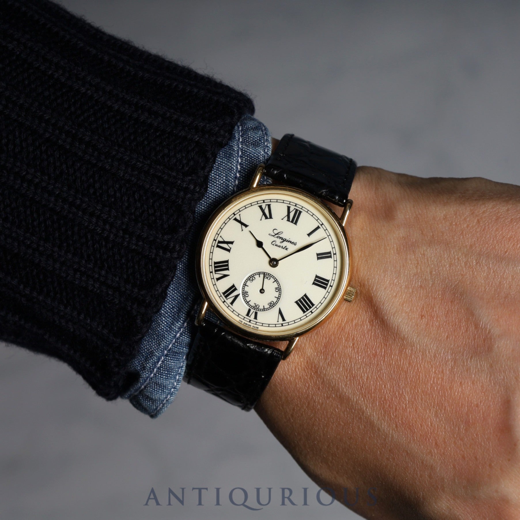 Longines Charleston 5228 Quartz Cal.L176.2 SS/GP Leather Ivory Dial