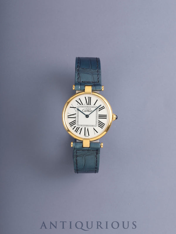 Cartier Must Vendome VLC LM 590003 Quartz Cal.690 SV925 Original Leather Strap Original D-Buckle (GP) Opaline Dial (SWISS marking) Overhauled
