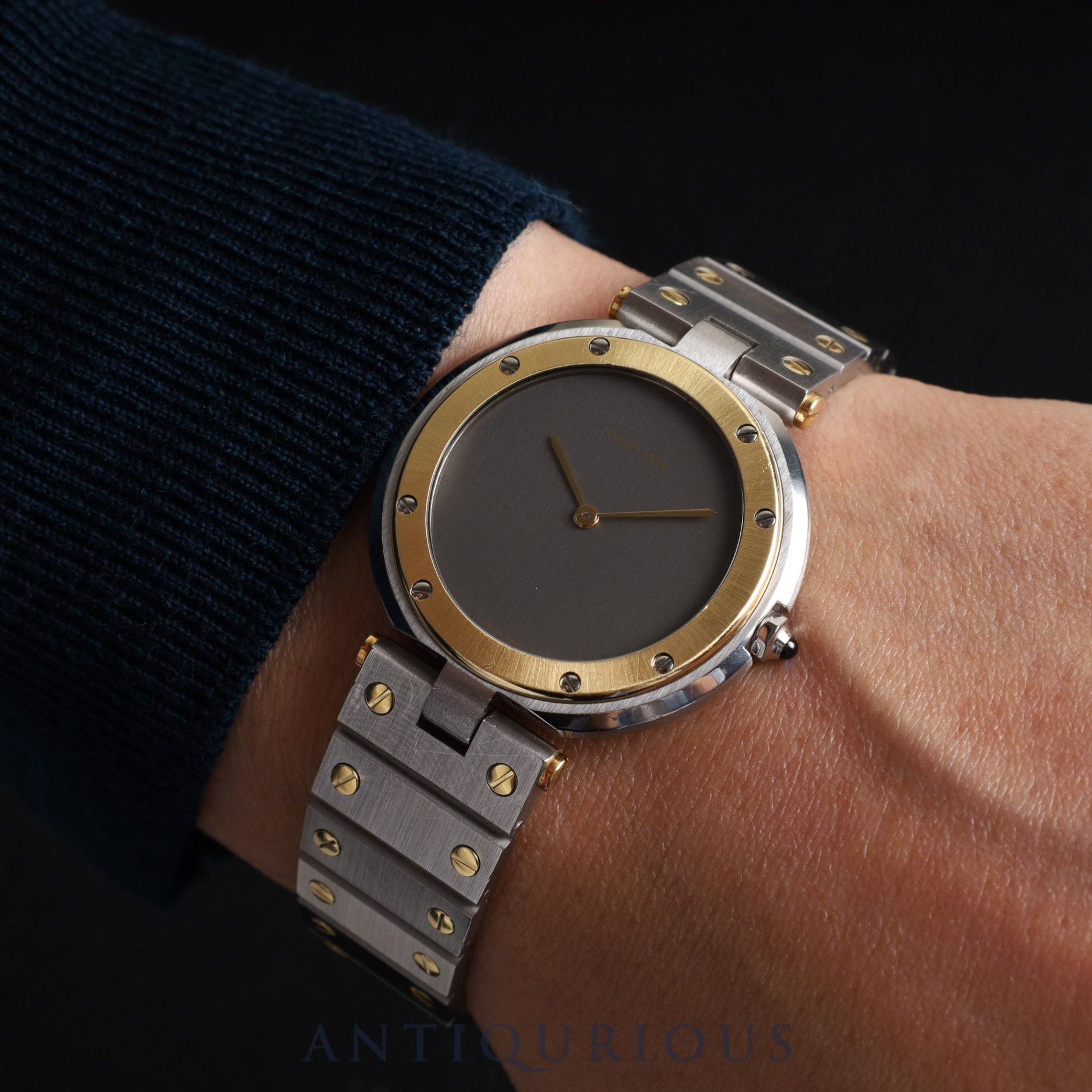 Cartier Santos Vendome LM 83041488 / 8191 Quartz SS/YG SS /YG Grey Ghost Dial Complete service completed at Cartier boutique