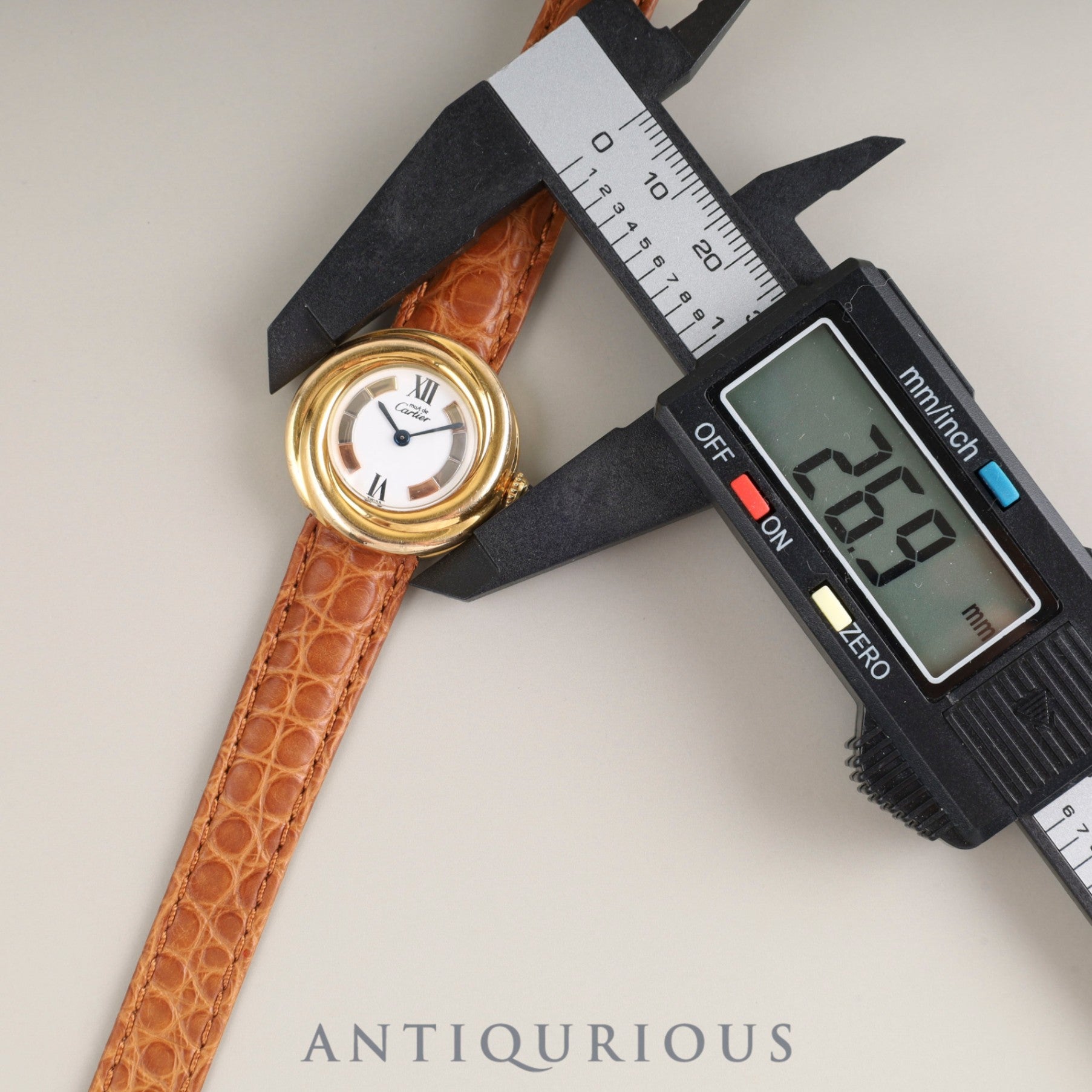 Cartier Must Trinity W1010744 / 2735 Quartz Cal.157 SV925 Leather Genuine D Buckle (GP) Trinity Dial Overhauled