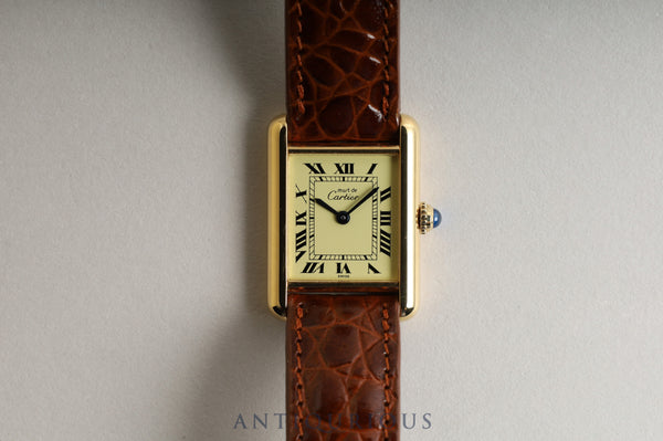 Cartier Must Tank SM QZ Ivory Roman Dial