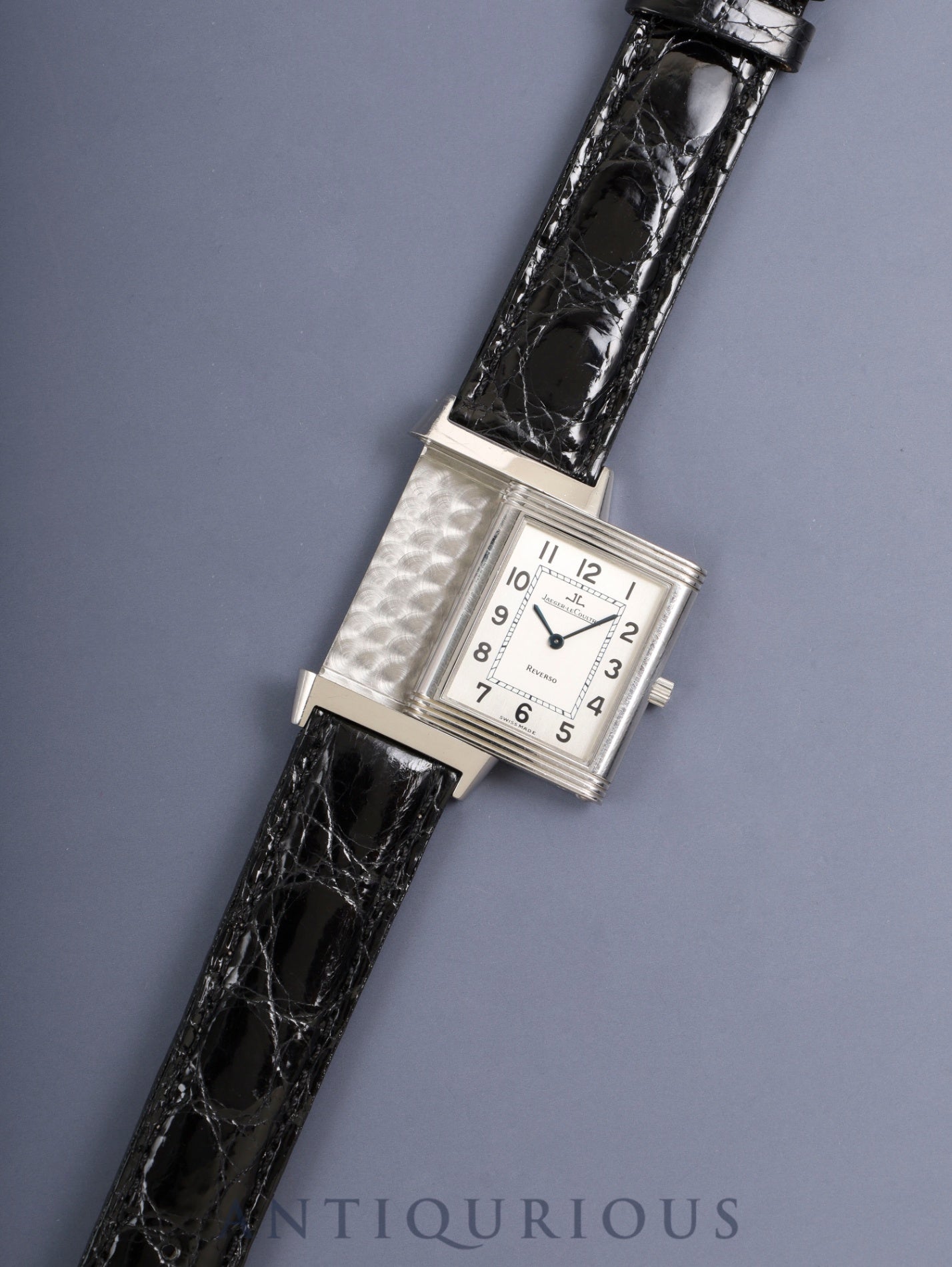 ジャガー・ルクルト レベルソ クラシック 250.8.86 手巻き Cal.846/1 SS 革 純正ピンバックル(SS)シルバーアラビア文字盤 保証書(1994年) オーバーホール済み ※ケース裏彫りあり
