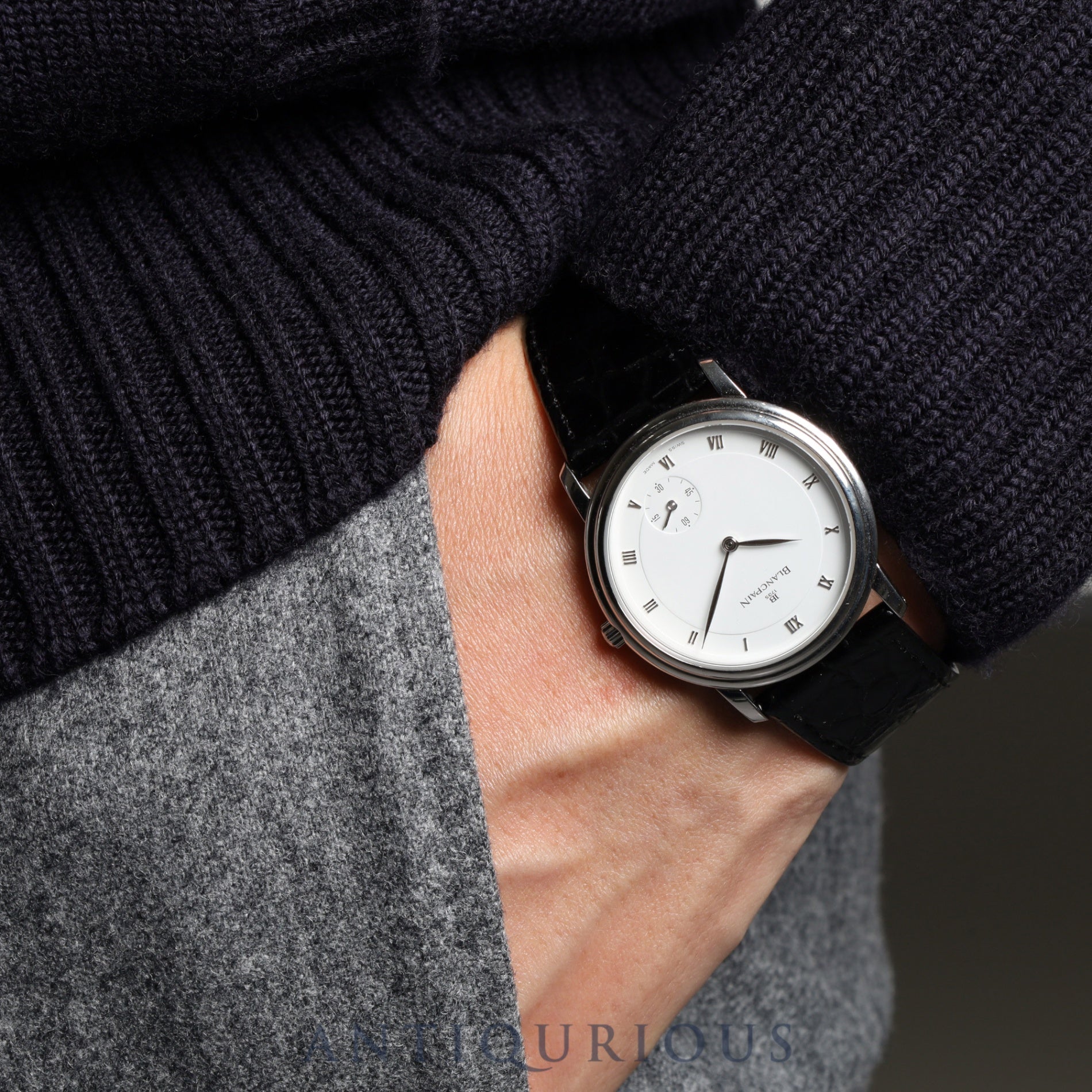 ブランパン ヴィルレウルトラスリム 0072-1127-55 自動巻き Cal.0072 SS 革 純正尾錠(SS)ホワイトローマン文字盤 オーバーホール済み