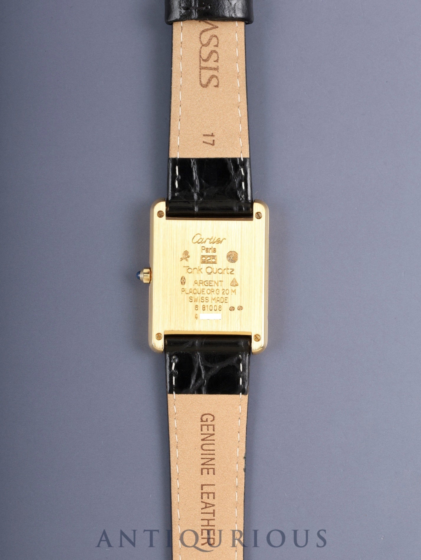 カルティエ マストタンク LM 6 81006 クォーツ Cal.81 SV925 革 純正尾錠(GP) アイボリークロワゾネ文字盤(SWISS表記) オーバーホール済み 新品仕上げ済み