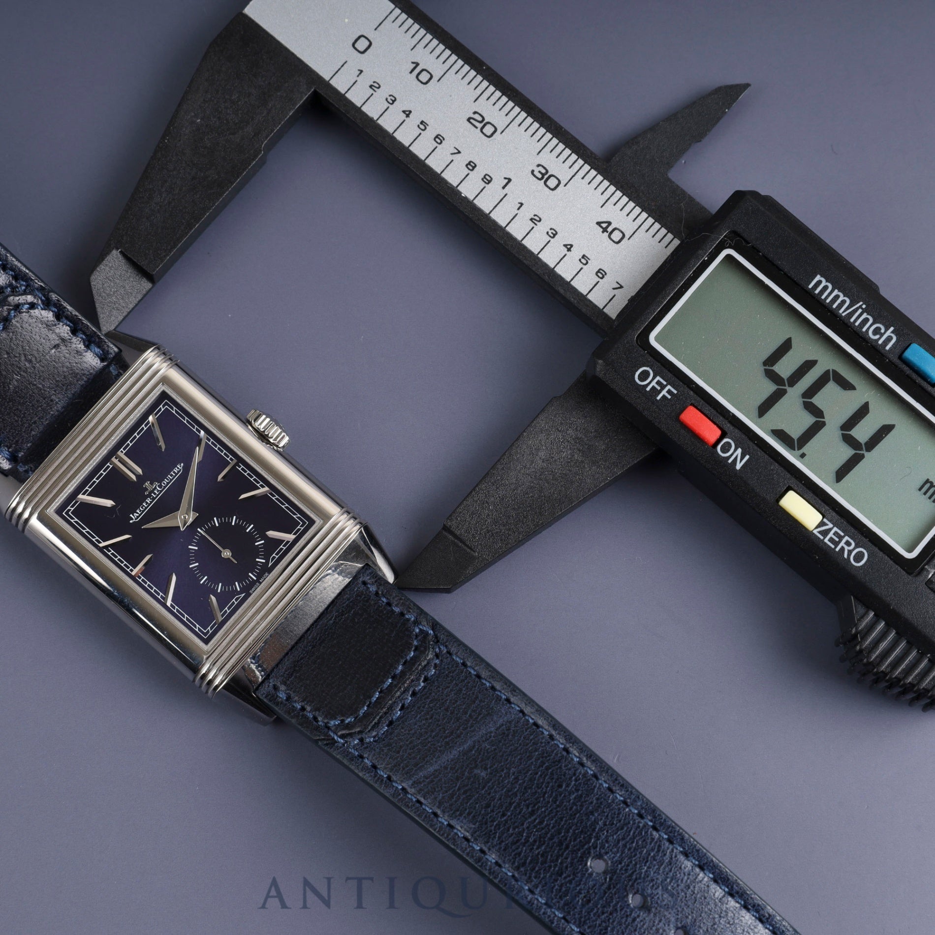 Jaeger-LeCoultre Reverso Tribute Small Second Q397848J / 214.8.62 Manual winding Cal.822/2 SS Genuine leather strap Genuine buckle (SS) Blue dial Box Overhauled