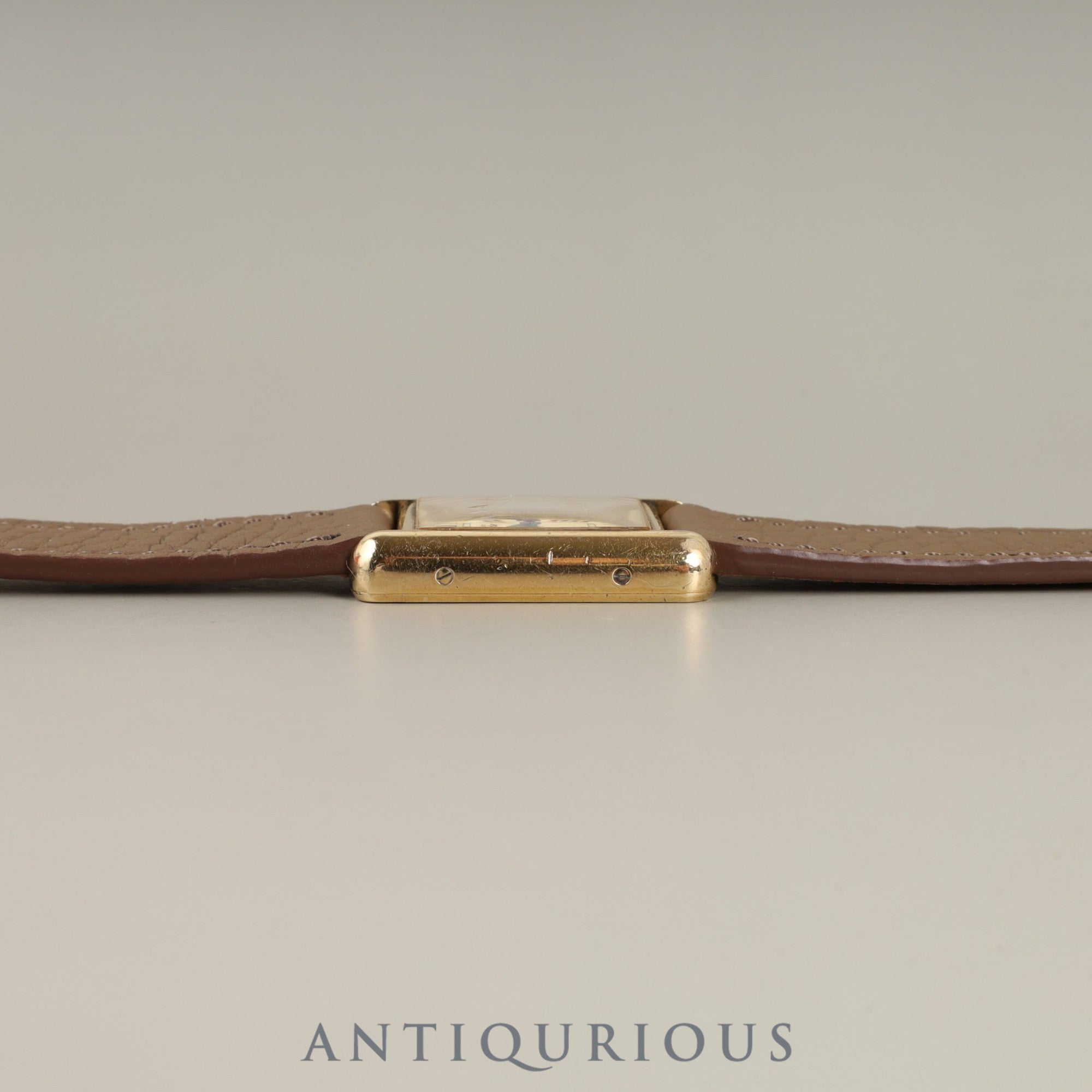 Cartier Must Tank MM 2415 Quartz Caliber - SV925 Leather Strap with Genuine GP Buckle, Ivory Roman Dial, Booklet, Overhauled