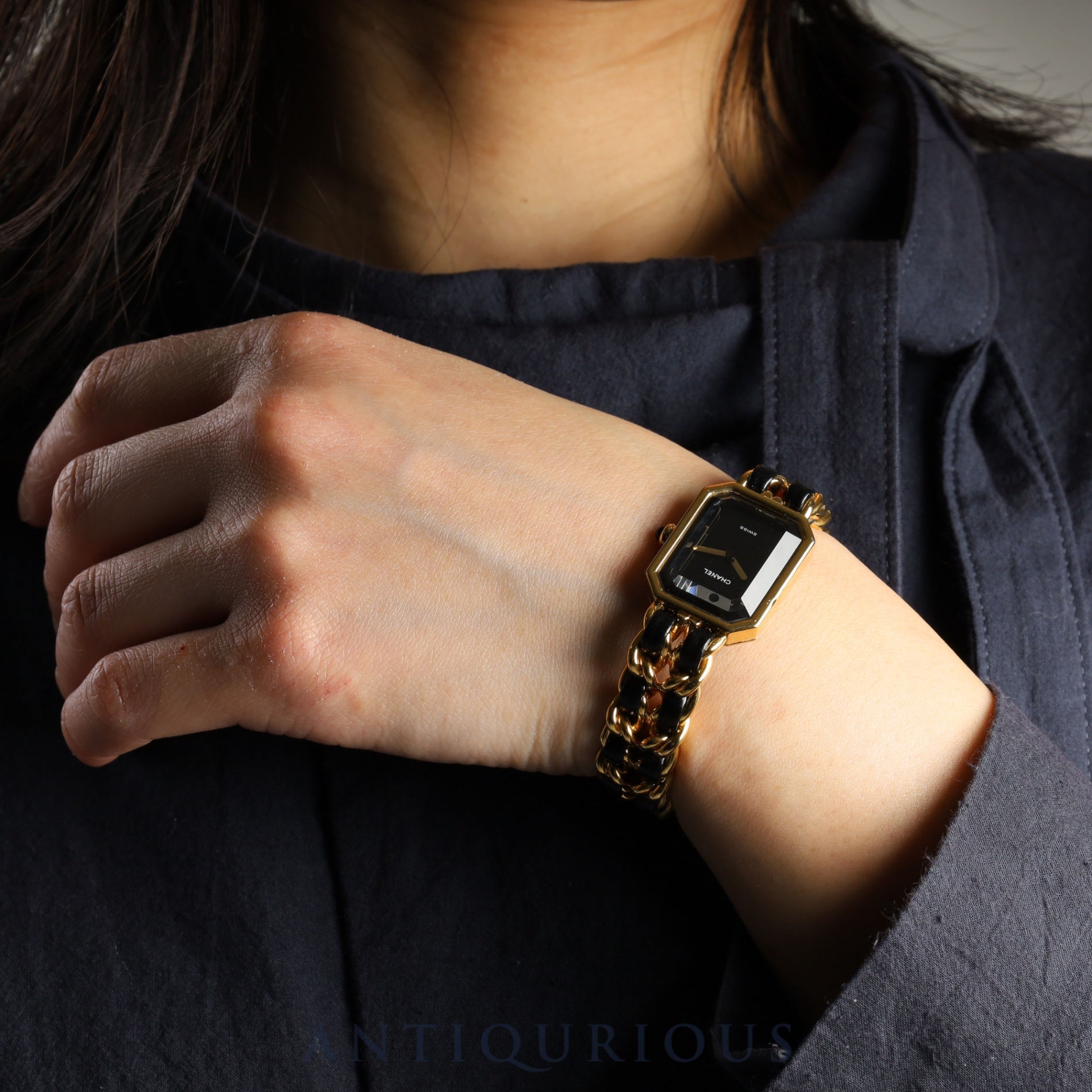 Chanel Premiere M H0001 Quartz Cal.976.001 GP GP/Leather Black Dial Overhauled