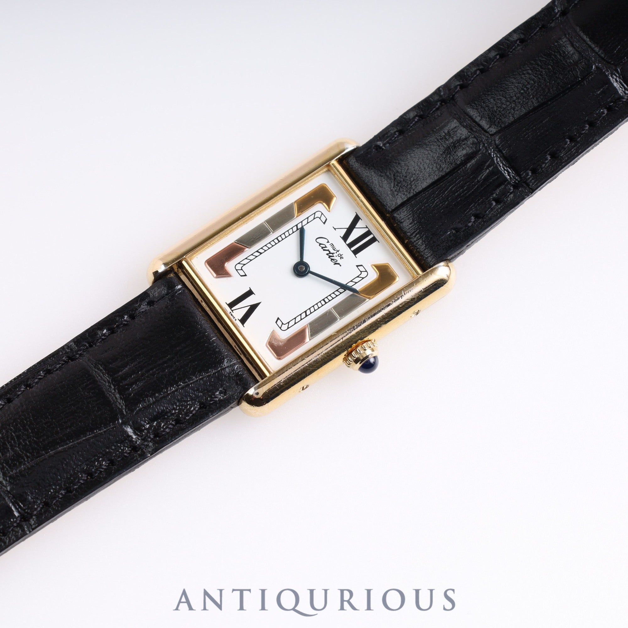 Cartier Must Tank LM QZ Trinity Dial Open Guarantee Box