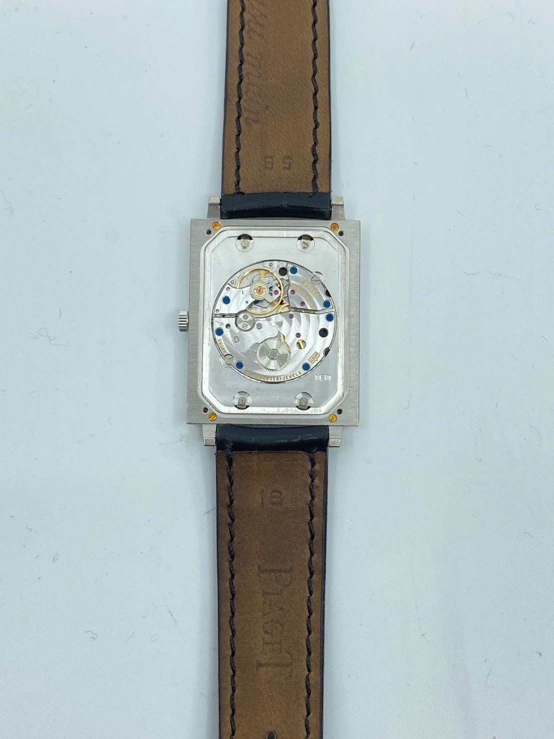 ピアジェ 1967 スクエア 90300 手巻き Cal.430P WG 革 純正尾錠(750)ブラックアラビア文字盤 純正ベルト オーバーホール済み