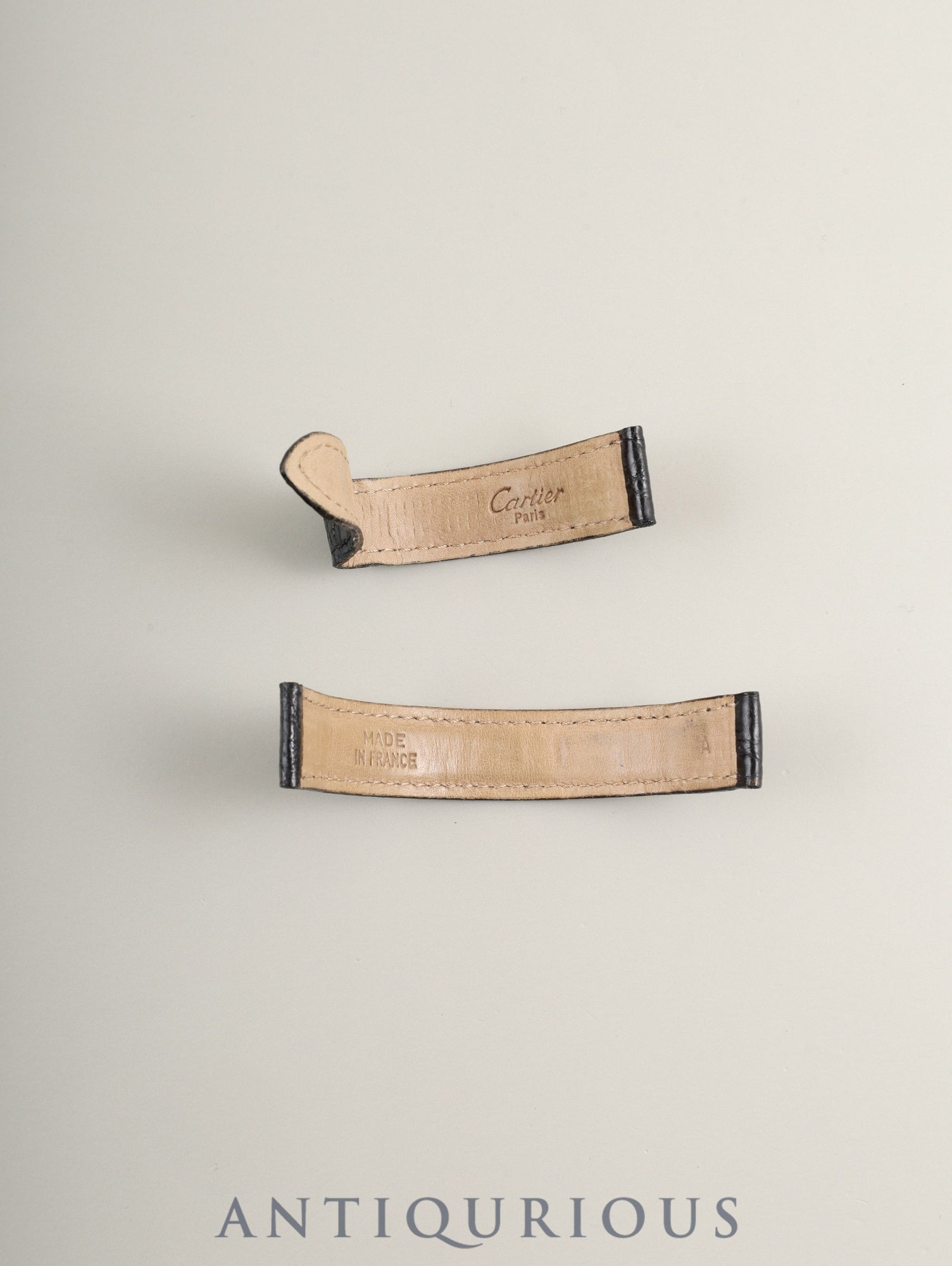 Cartier Must Tank SM 1613 Quartz Caliber 057 SV925 Leather Watch with Genuine D-Buckle (GP) and Side Trinity Dial (SWISS Markings), Circa 1982-1995, Box, Genuine Leather Strap, Overhauled