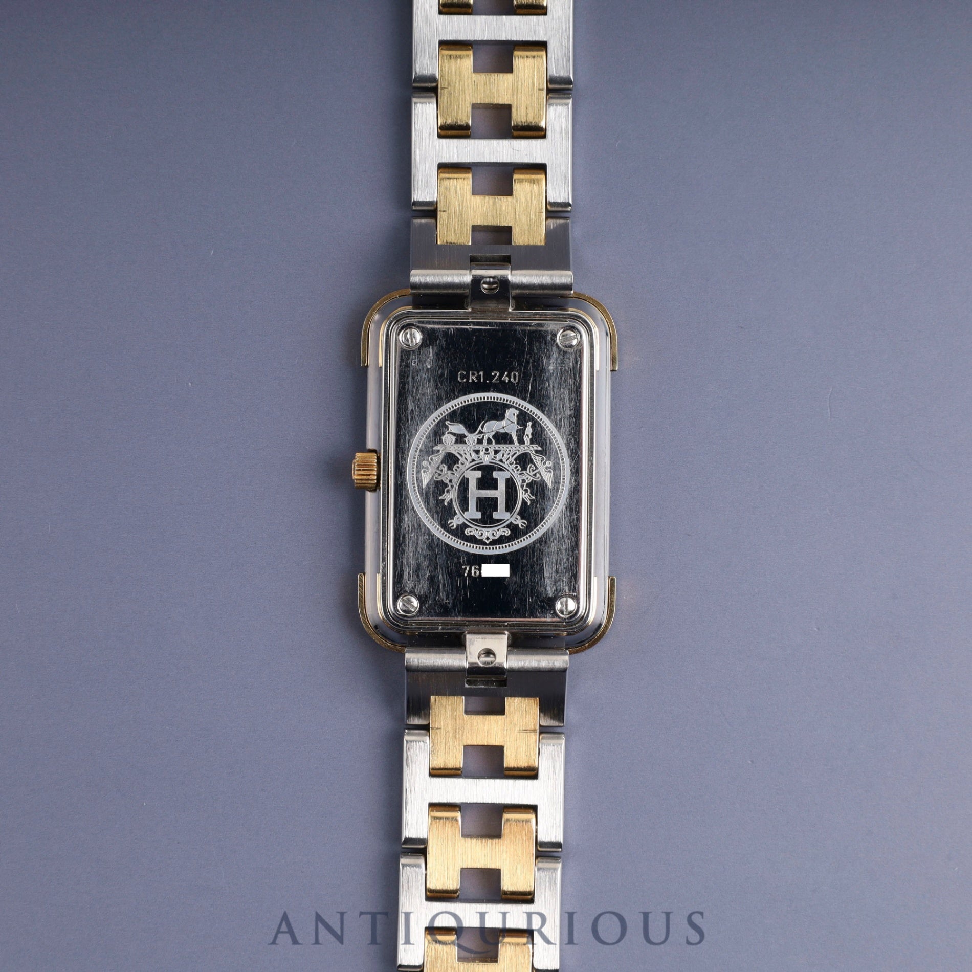 Hermes Cloajour CR1.240 Quartz Cal.976.001 SS / GP SS / GP Champagne Dial Overhauled