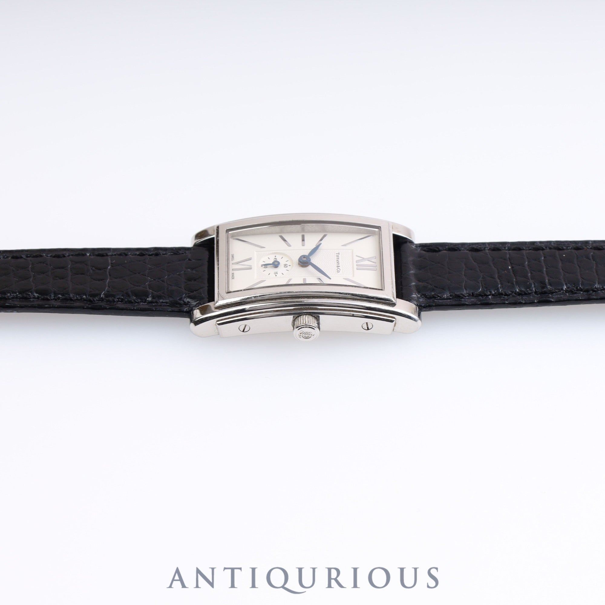 Tiffany Grand Small Second Z0035.13.10A21A40A Quartz Cal.989.153 SS Leather Genuine Buckle (SS) Silver Dial Warranty Card