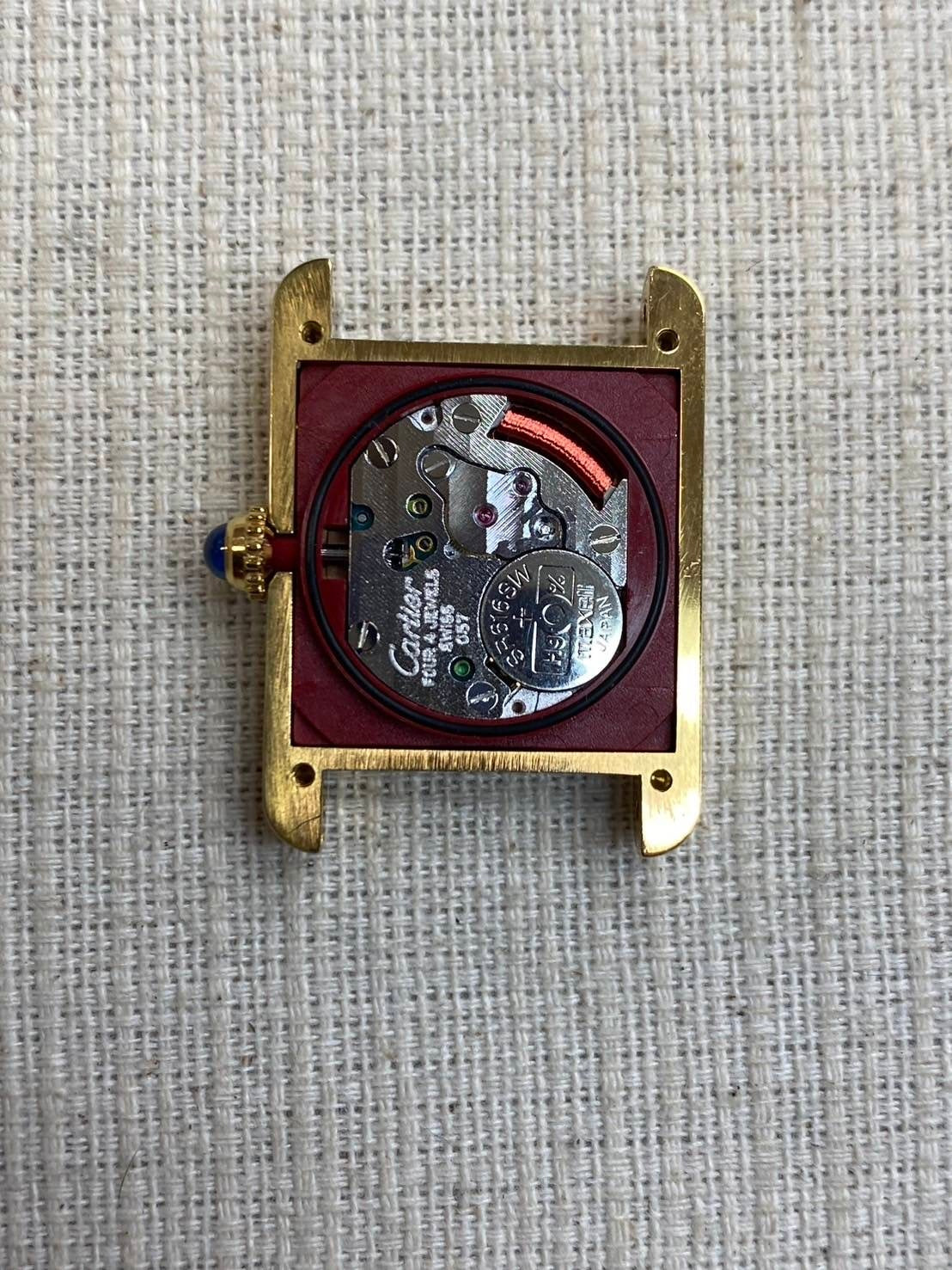 Cartier Must Tank SM QZ 5057001 Cal.057 SV925 Leather Genuine Buckle Rack Jump Roman Dial Overhauled
