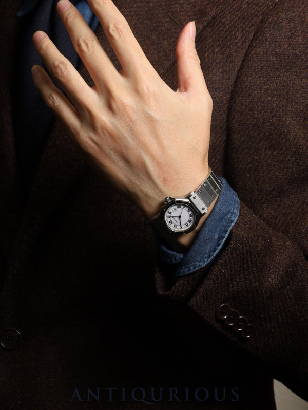 カルティエ サントス オクタゴン LM 2965 自動巻き SS SS ホワイトローマン文字盤 カルティエブティックにてコンプリートサービス済み