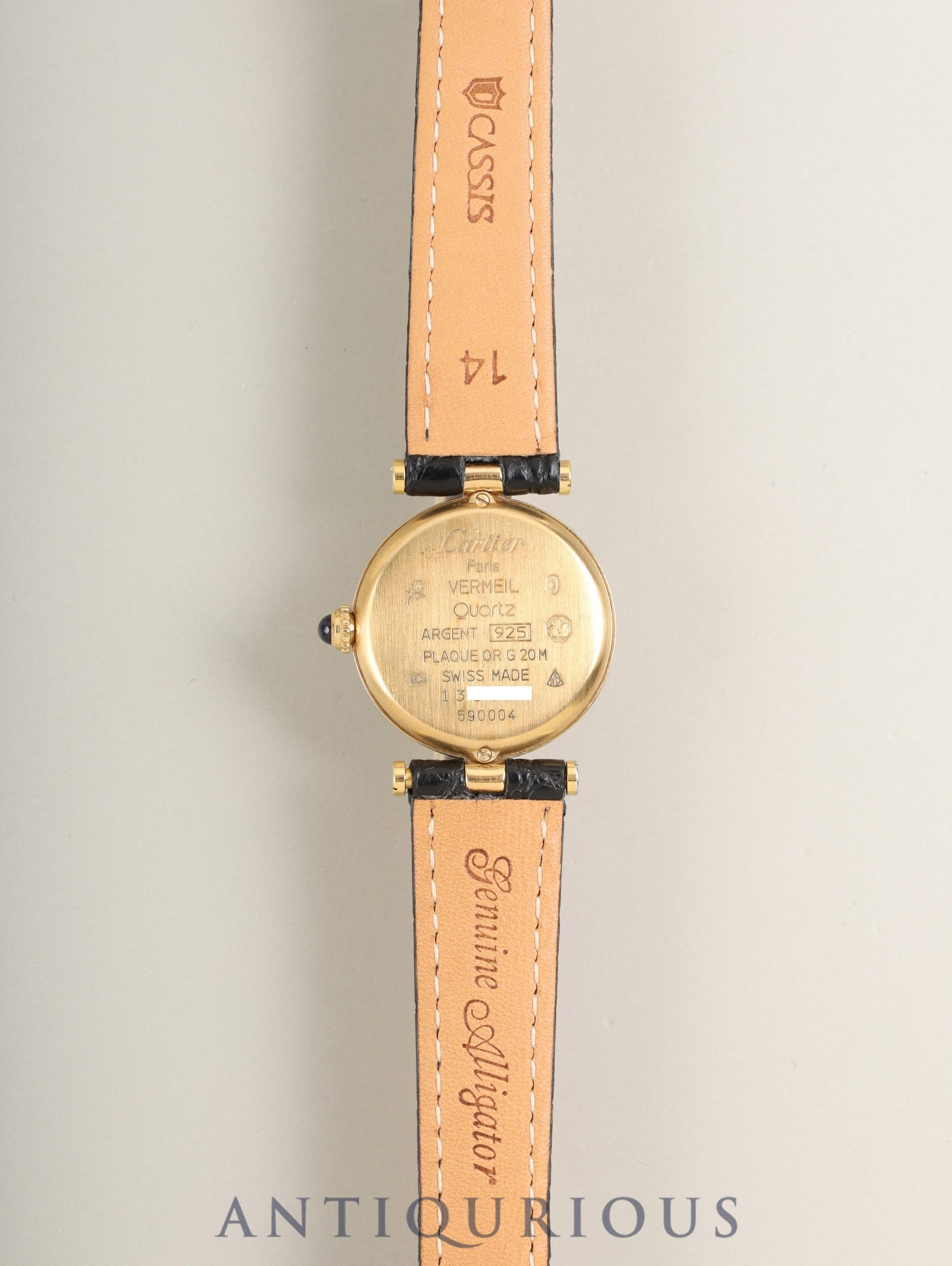 カルティエ マスト ヴァンドーム VLC SM W1005354 / 590004 クォーツ Cal.90 SV925 革 純正Dバックル(GP)オパラン文字盤 箱 冊子 保証書(1995年) オーバーホール済み