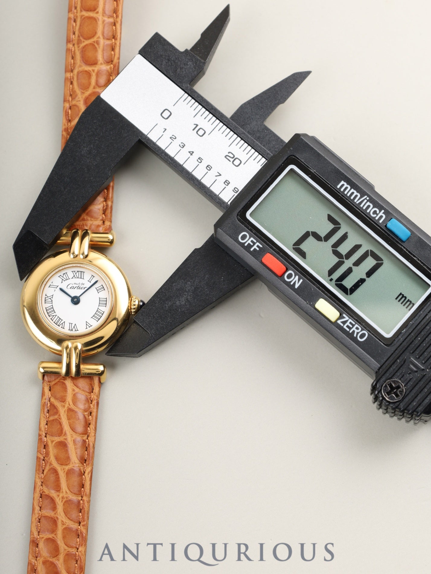 カルティエ マストコリゼ W1011554 / 2410 クォーツ Cal.157 SV925 革 純正Dバックル(GP) ホワイト文字盤 オーバーホール済み