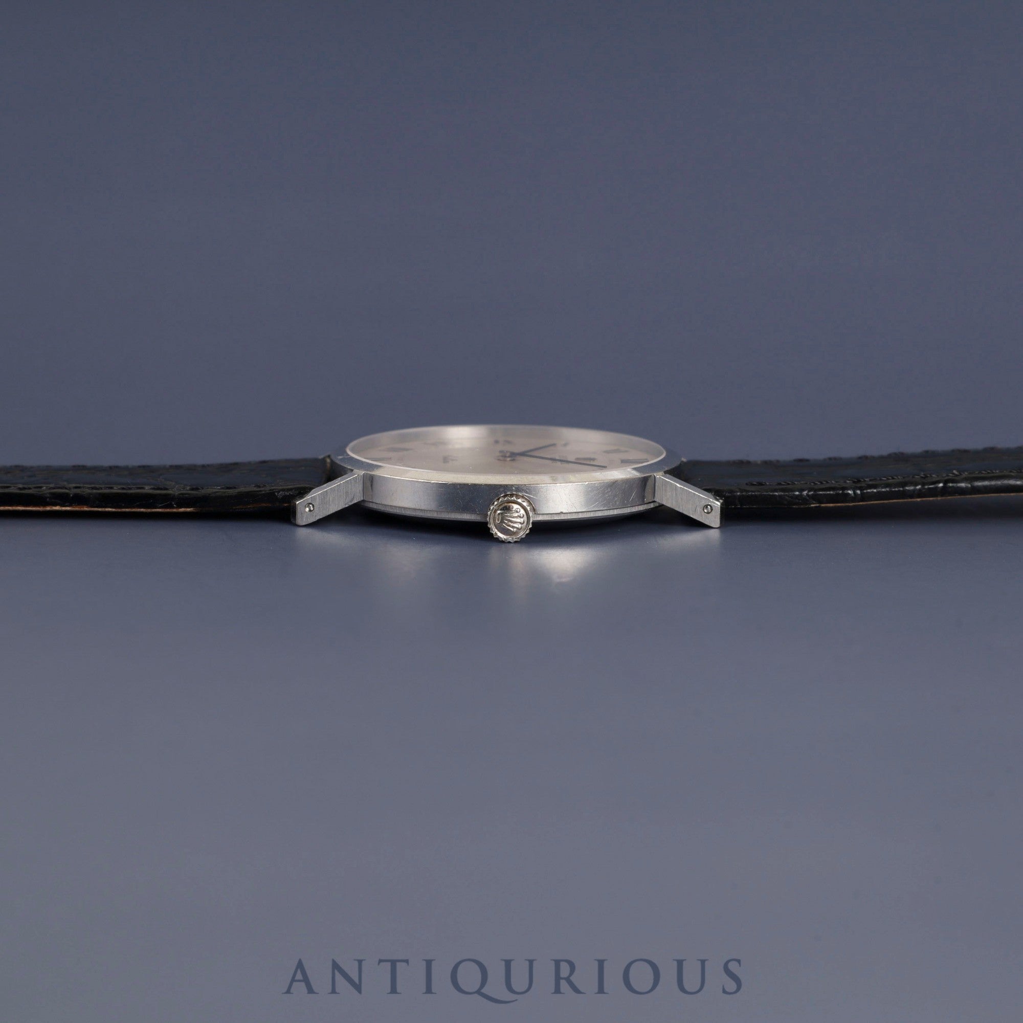 Rolex Cellini 4112 Manual Winding Caliber 1600 750 Leather Strap with Genuine Buckle (750) Silver Dial 42 Series (1974) Box Chief Overhauled