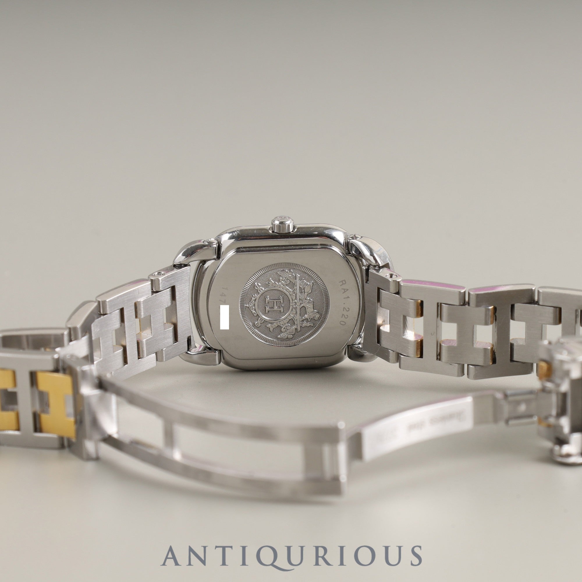 エルメス ラリー RA1.220 クォーツ Cal.976.001 SS/GP SS/GP ホワイト文字盤 オーバーホール済み