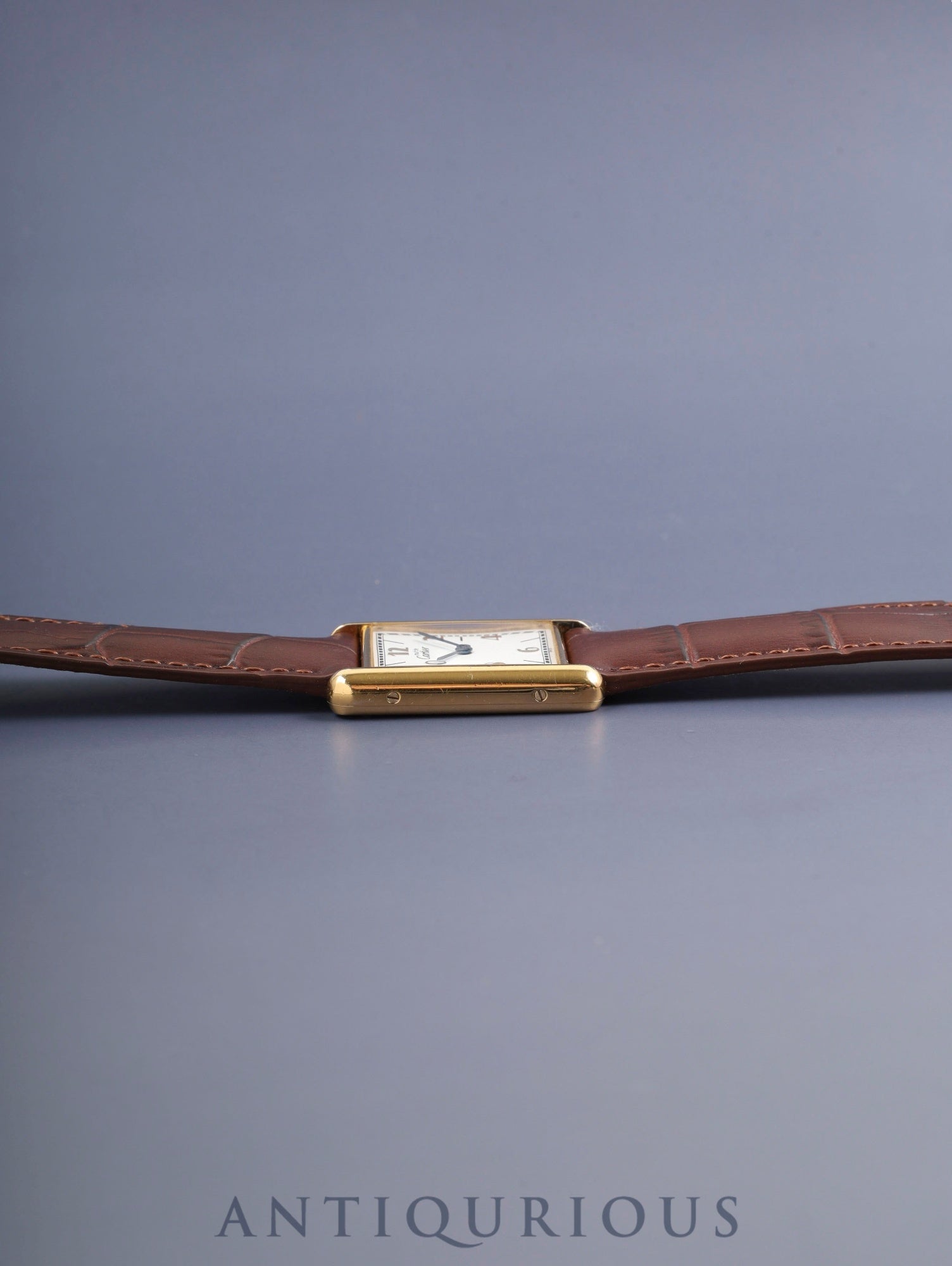 カルティエ マストタンク LM 590005 クォーツ Cal.690 SV925 革 純正Dバックル(GP) 飛びアラビアCC文字盤(SWISS表記) オーバーホール済み