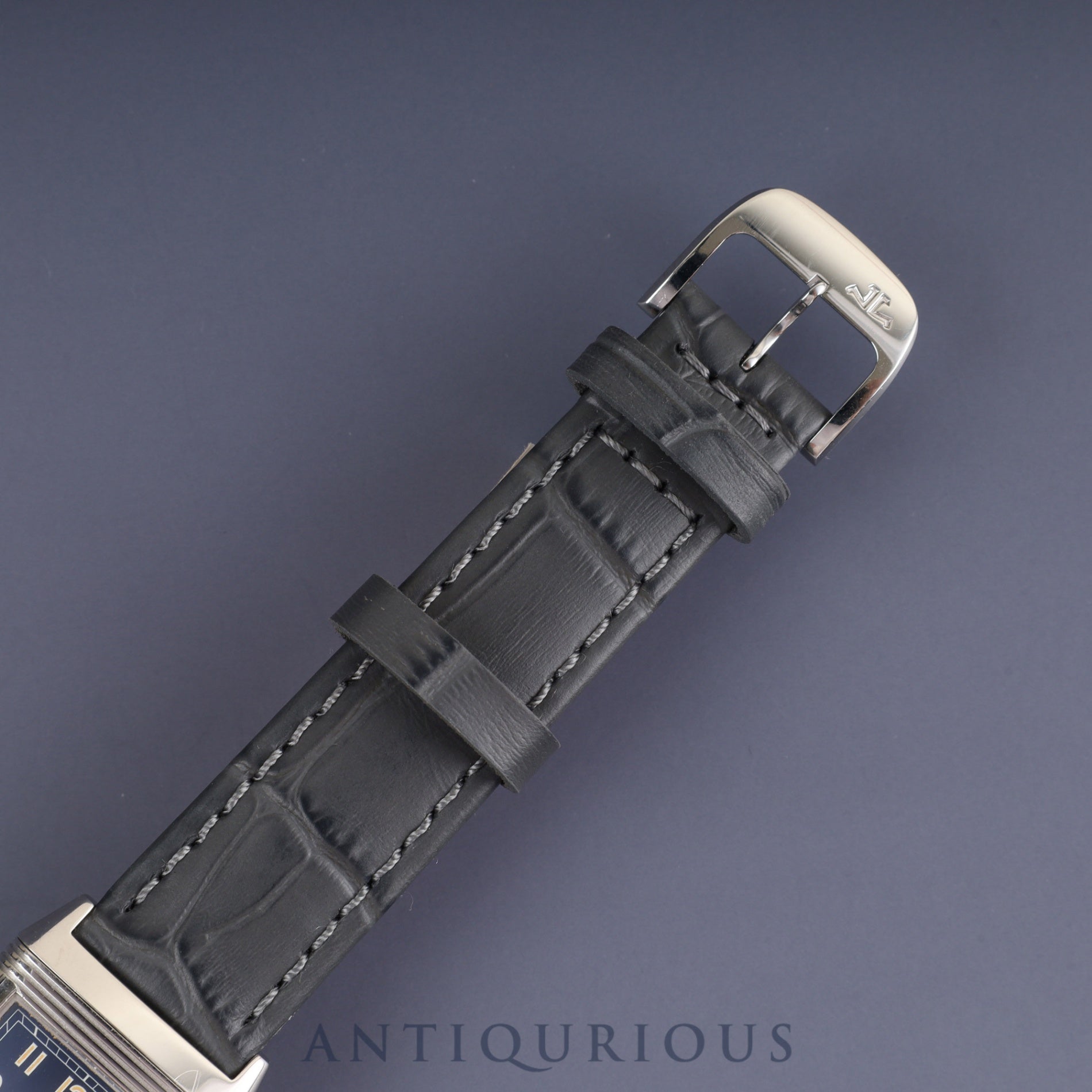 Jaeger-LeCoultre Reverso Classic QA251804 / 250.8.10 Quartz Cal.610 SS Leather Genuine Buckle (SS) Navy Arabic Dial Box Booklet Overhauled