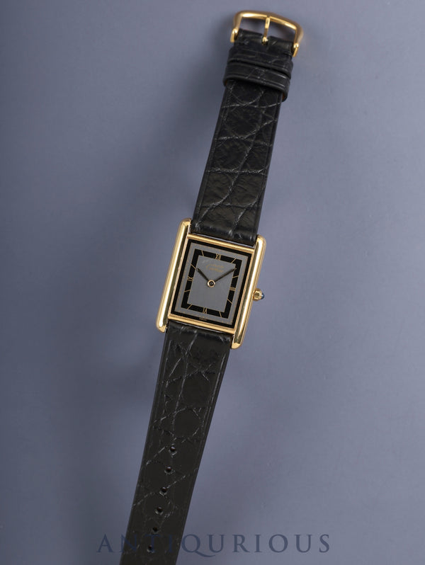 Cartier Must Tank LM 6 81006 Quartz Cal.81 SV925 Leather strap Original pin buckle (GP) Gray Roman numeral dial (SWISS marking) Overhauled and newly polished