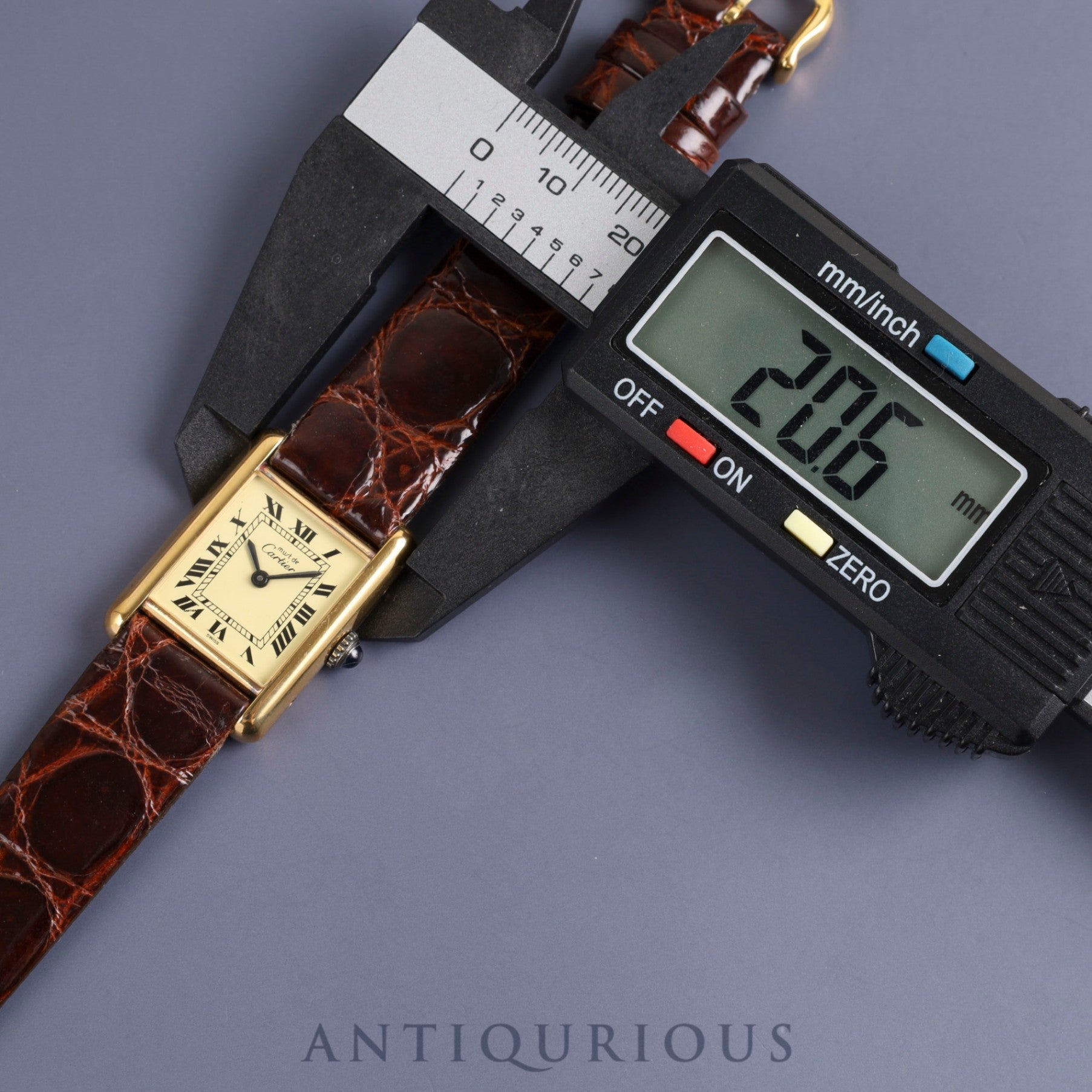 Cartier Must Tank SM Manual winding Cal.78-1 SV925 Leather Genuine buckle (GP) Ivory Roman dial Overhauled